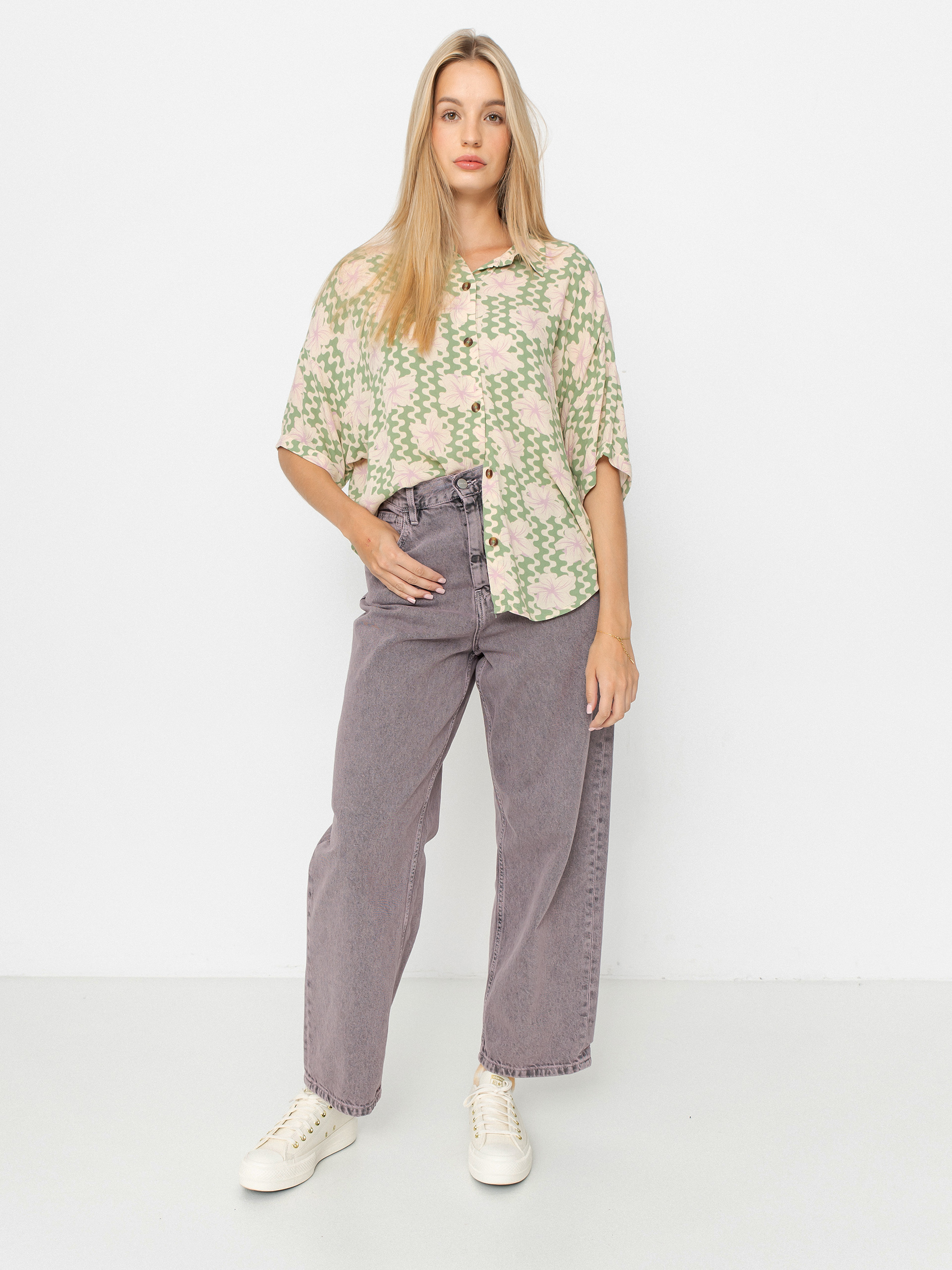 Roxy Beach Nostalgia Wmn Shirt (basil party waves yw)