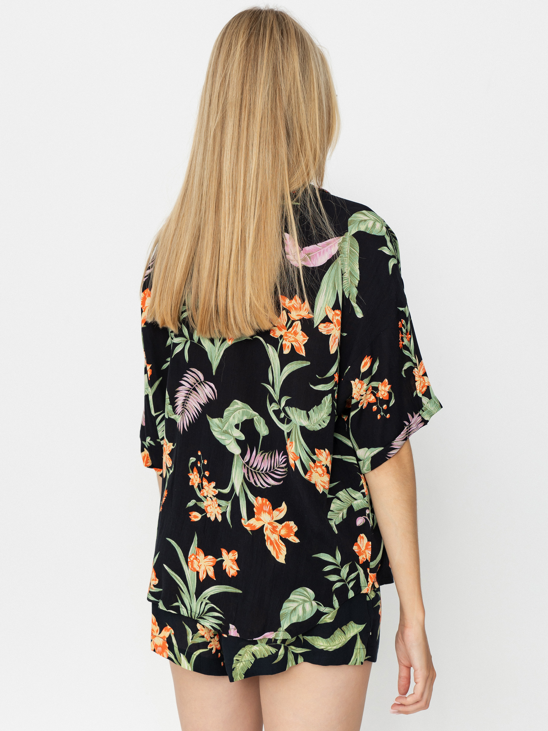 Roxy Beach Nostalgia Crinkle Shirt Wmn (anthracite island escape)