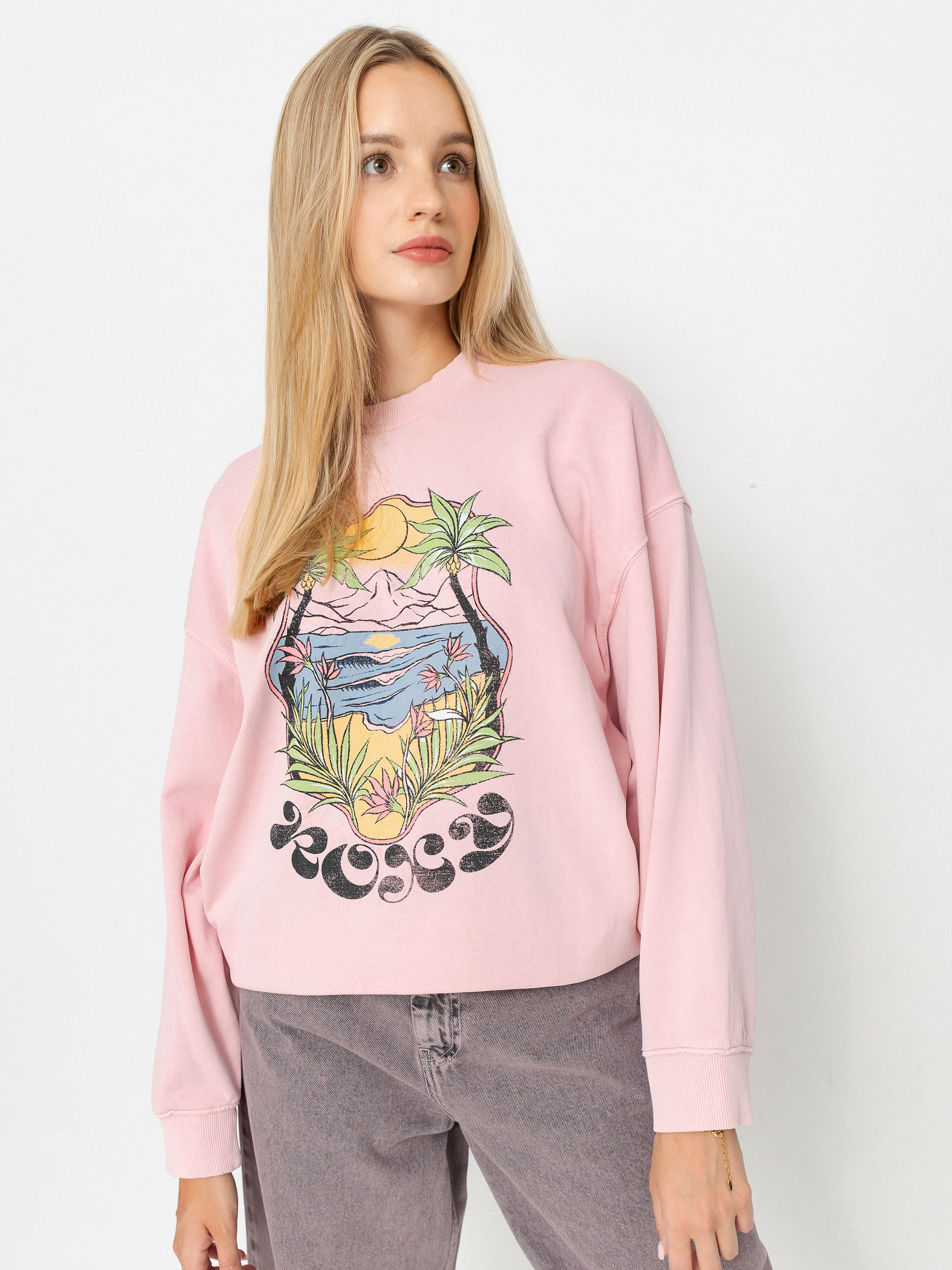 Roxy Lineup Terry Wmn Sweatshirt (bleached mauve)