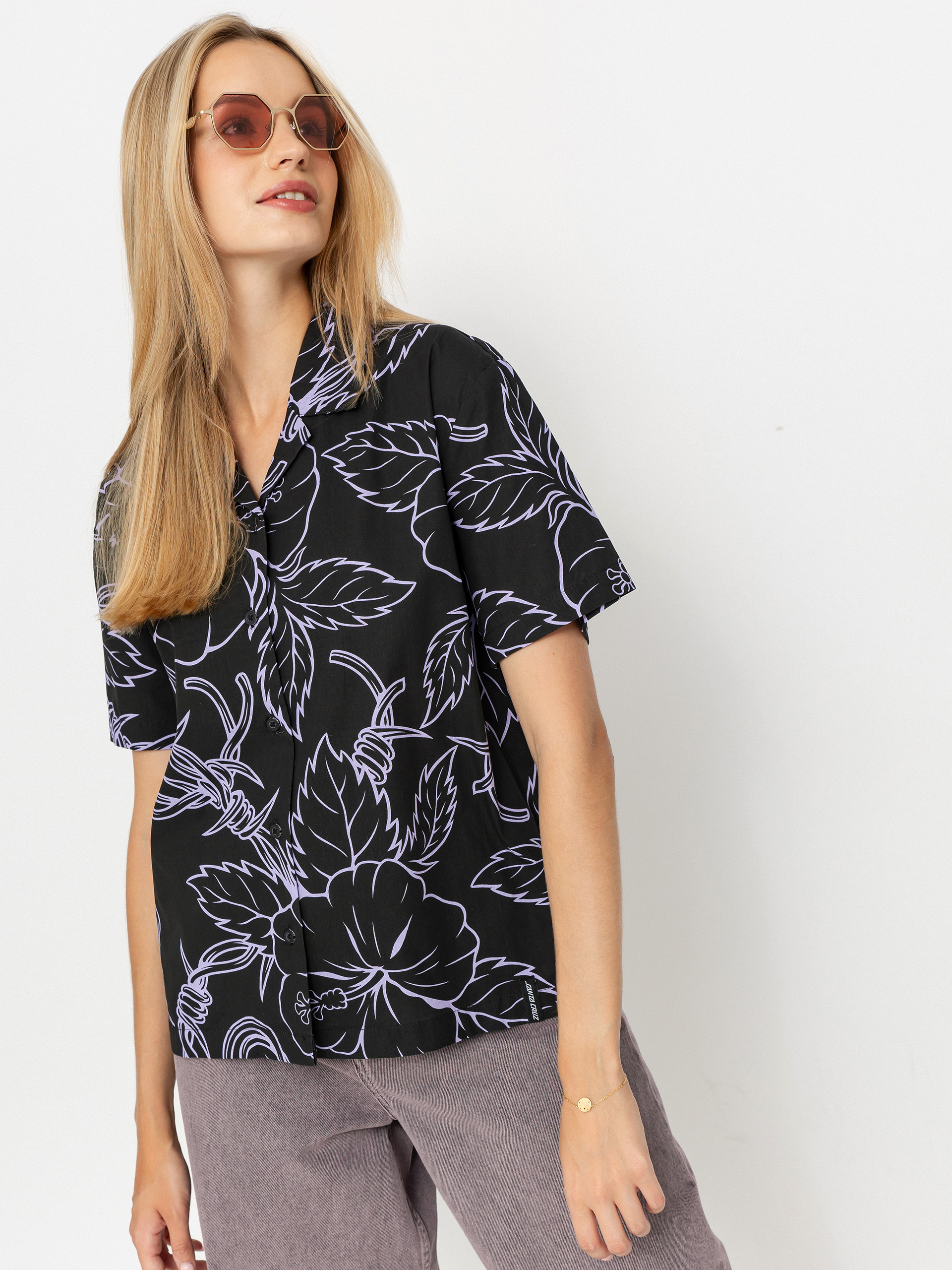 Santa Cruz Mono Cabana Shirt Wmn Hemd (black/lavender)