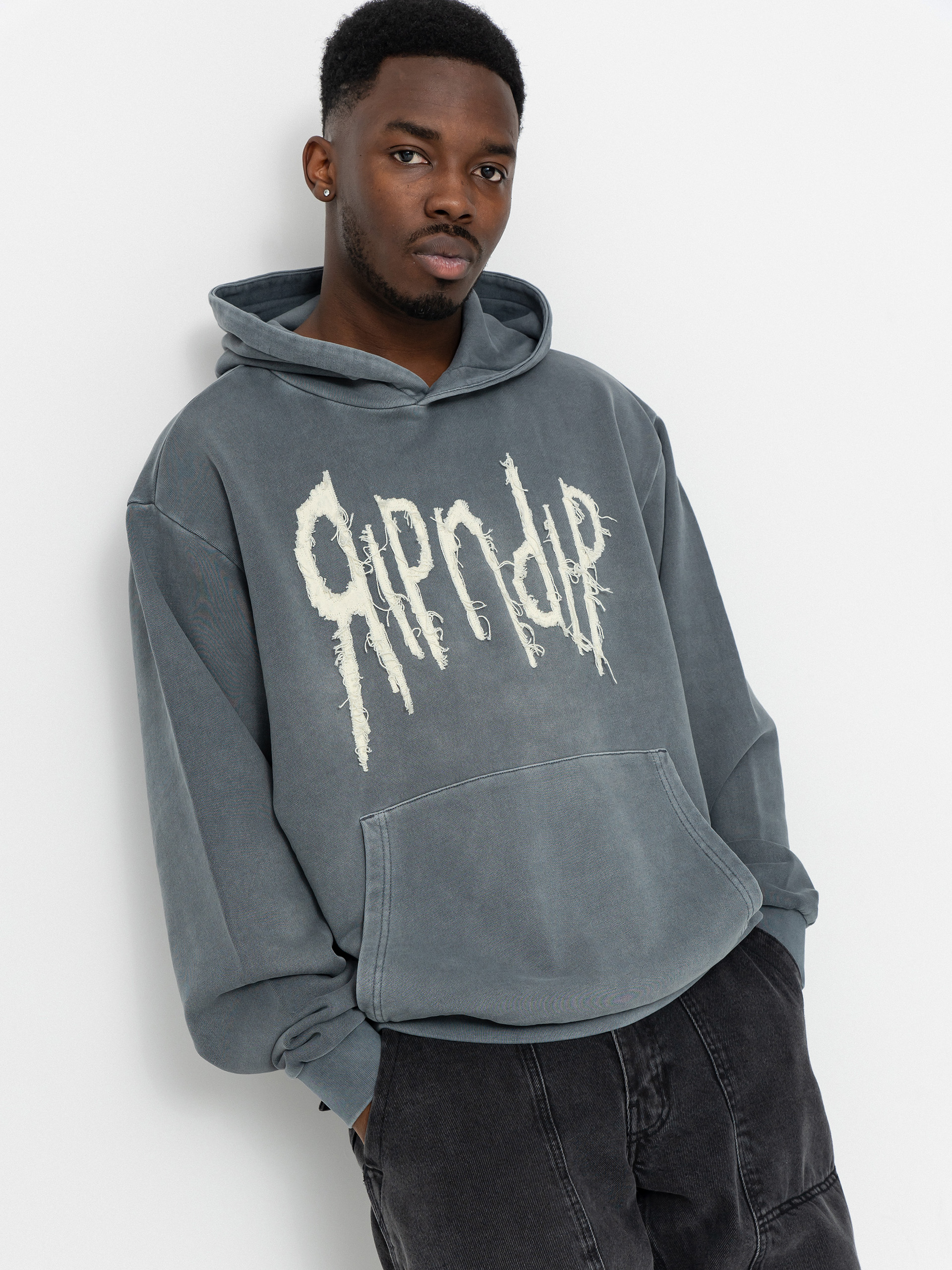 RipNDip Insano Distressed HD Hoodie - grey (charcoal vintage wash)