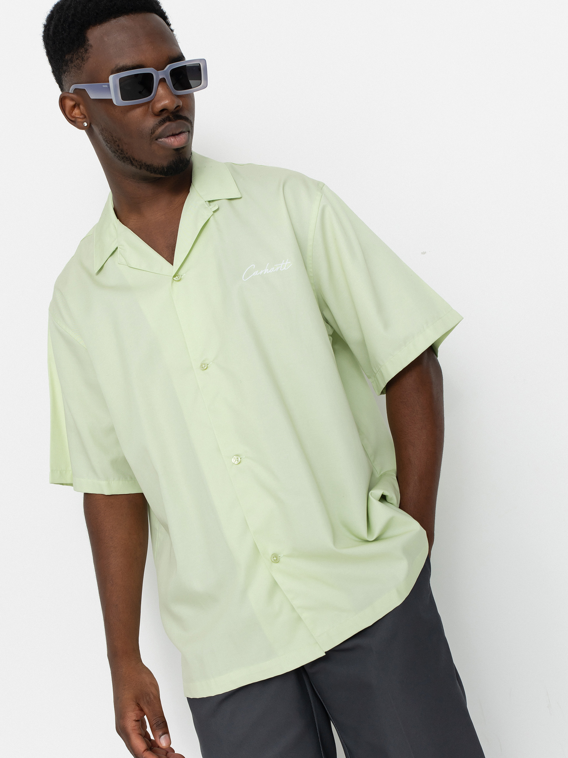 Carhartt WIP Delray Hemd (air green/white)