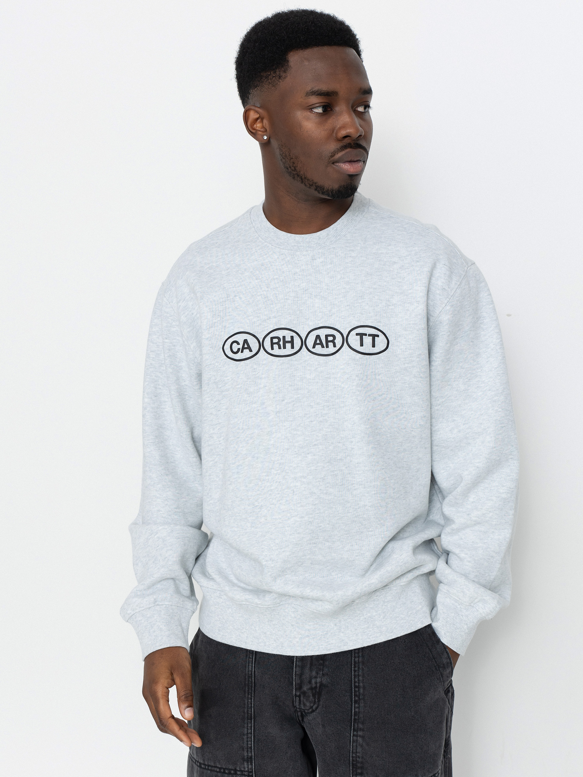 BALANSA SSB Logo Sweatshirt(ash grey/orange)/韓国 トレーナー BALANSA SSB Logo Sweatshirt(ash grey/orange)/韓国 トレーナー