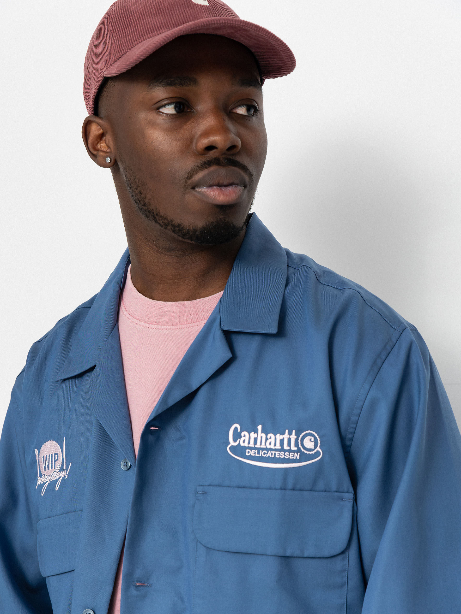 Carhartt WIP Hemd Deli (blue iris/air pink)