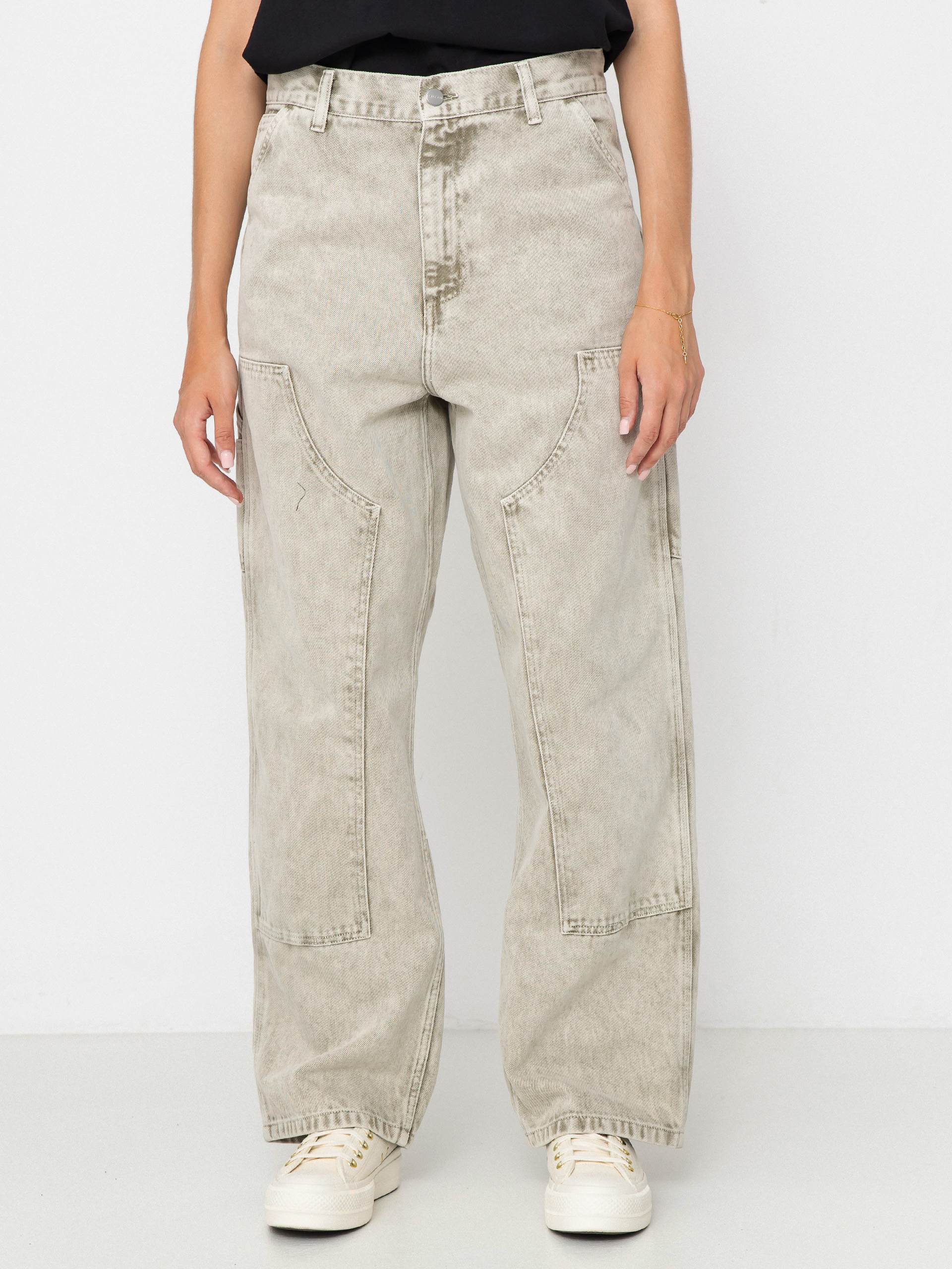 Carhartt WIP Brandon Double Knee Wmn Pants - beige (opuntia/chalk