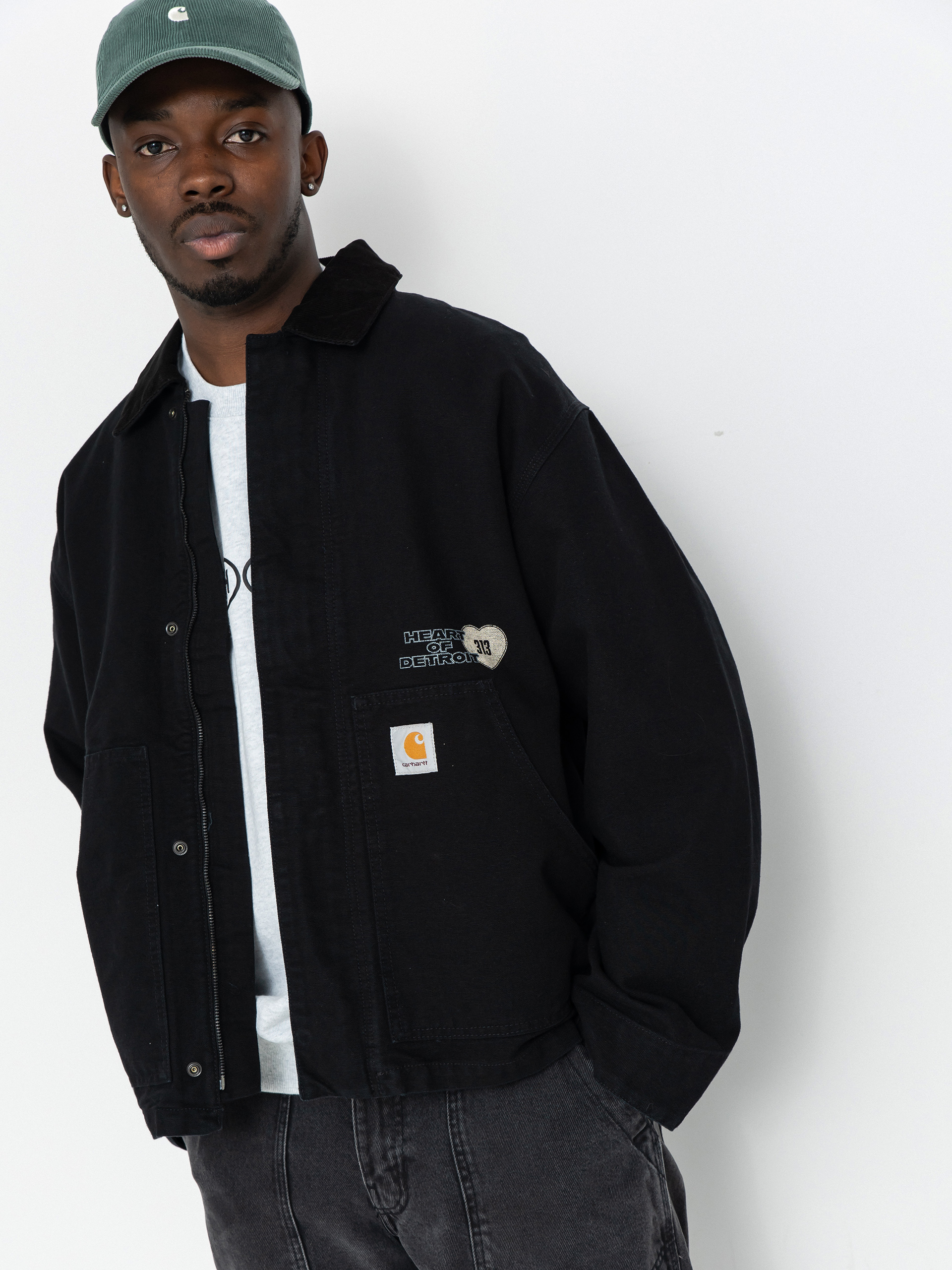 Carhartt WIP OG Arcan Graphic Jacke (black/black/heavy stone wash)