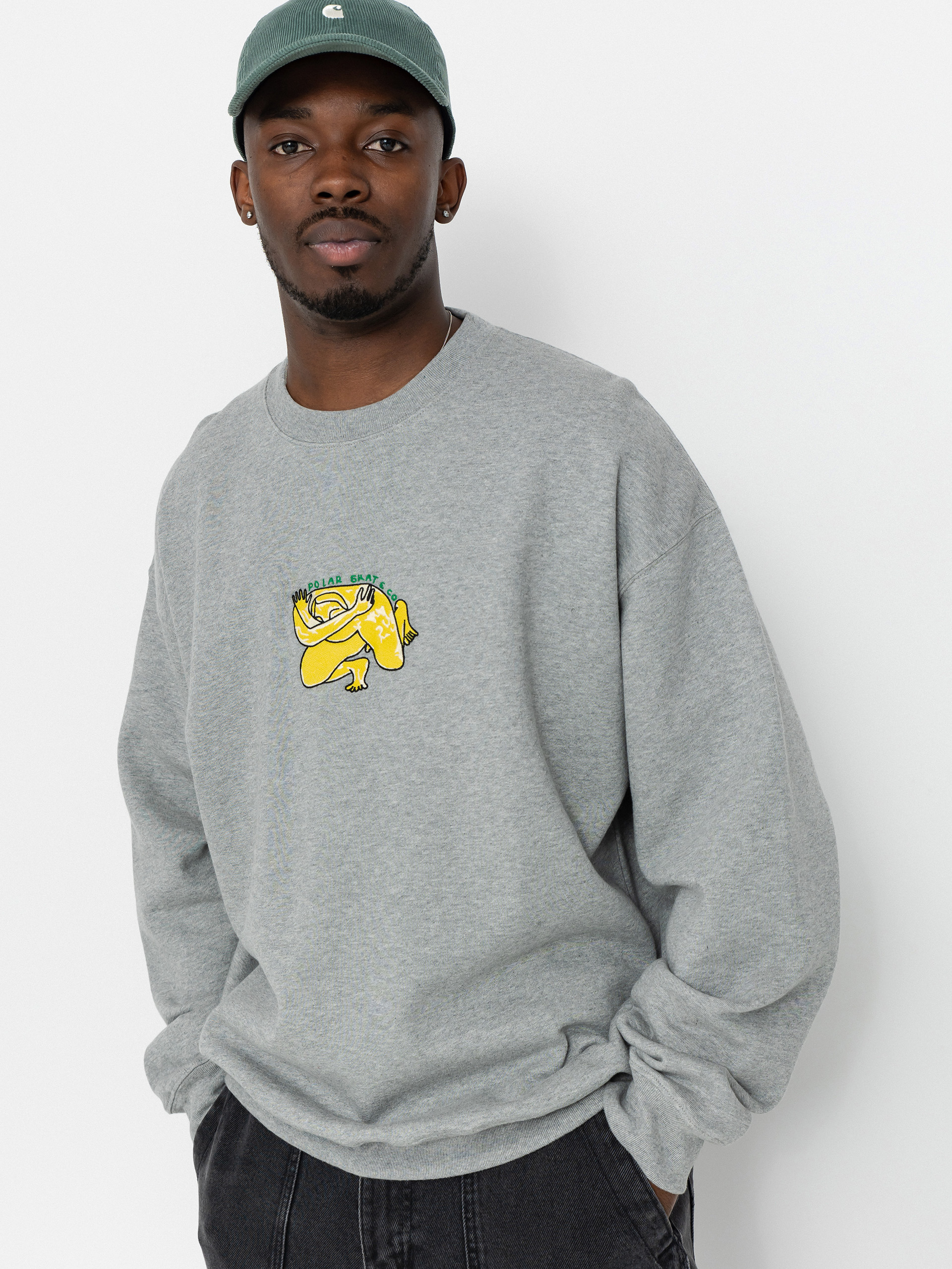 Polar Skate Dave Crewneck Shy Bow Sweatshirt (heather grey)