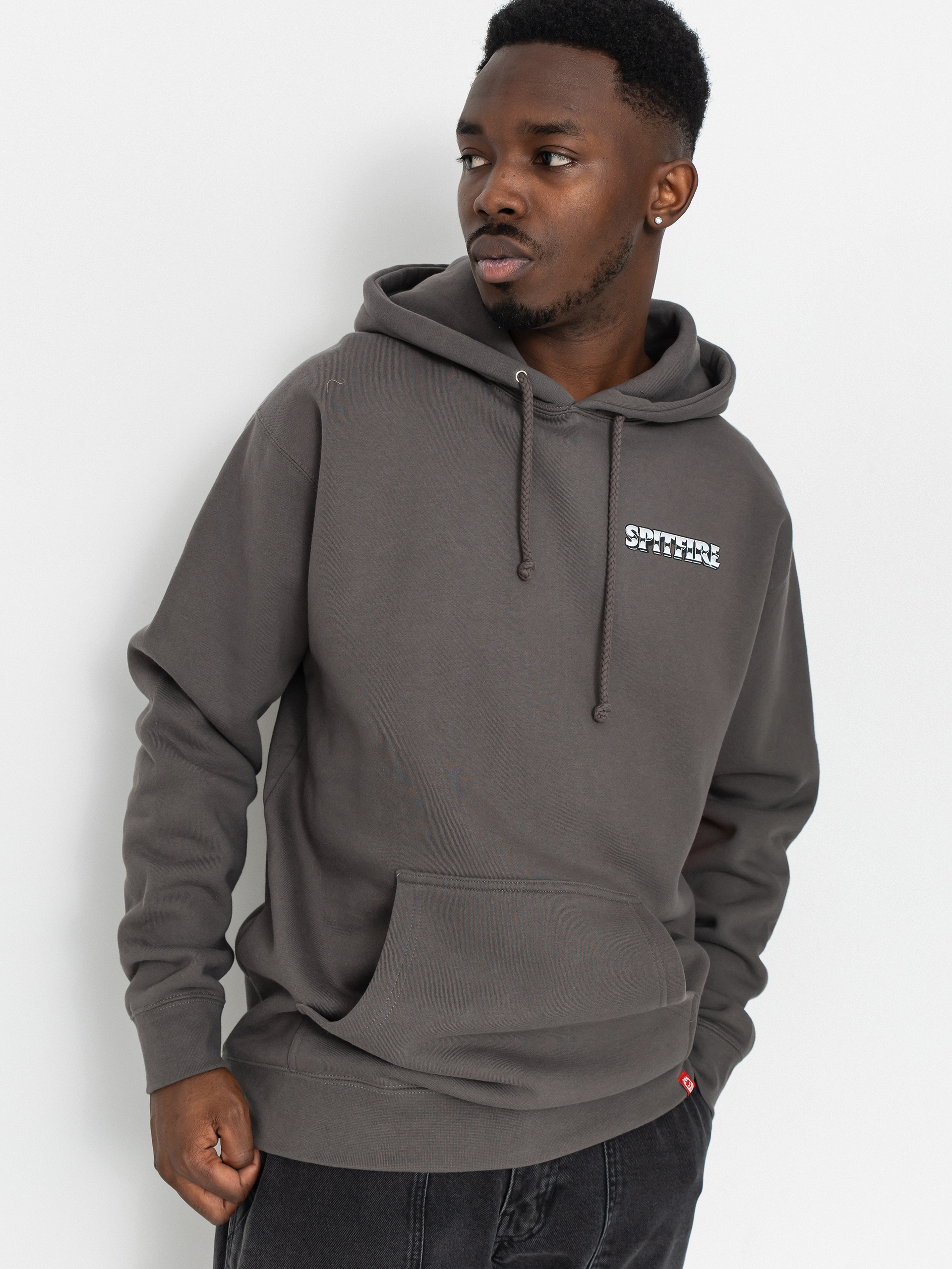 Spitfire Hoodie Burnout HD - grey (charcoal solid w/multi color