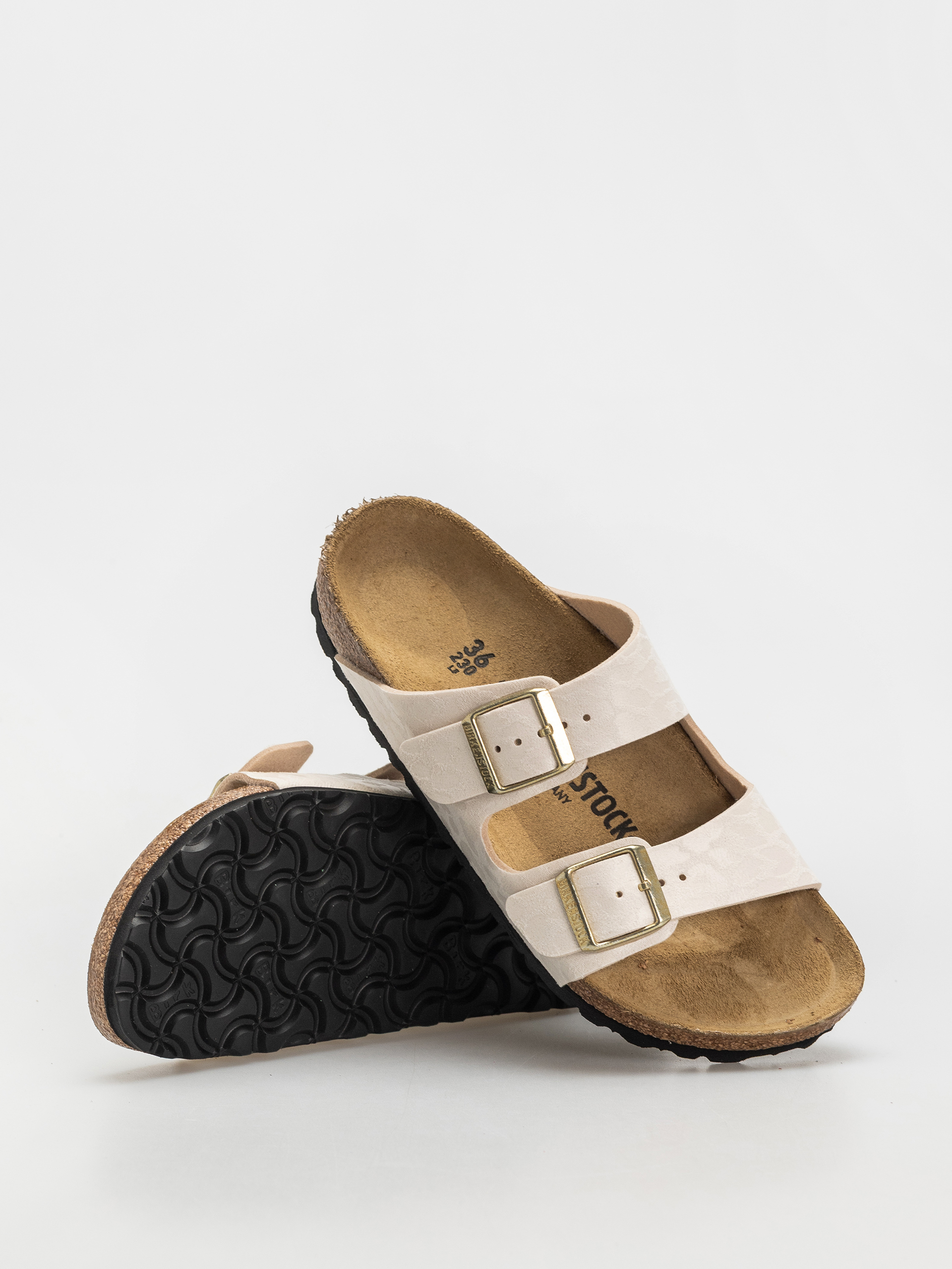 Birkenstock Arizona Synthetics Narrow Wmn Flip-flops - beige (leo