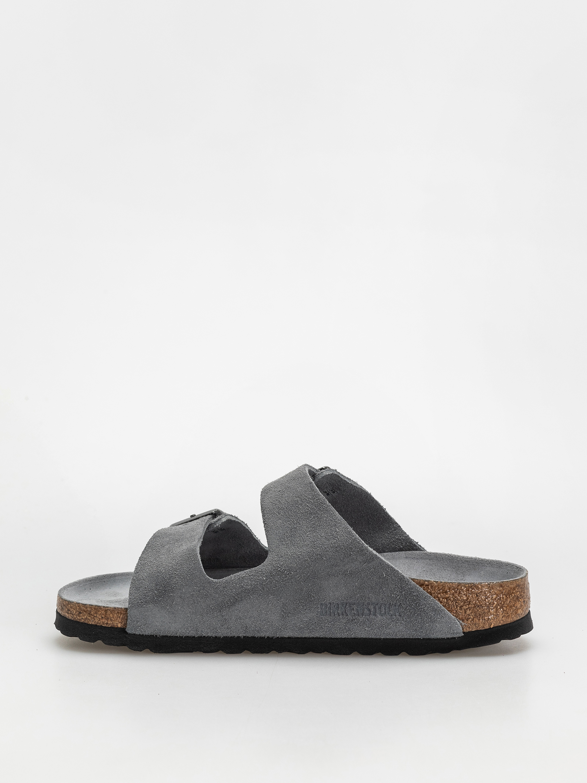 Birkenstock Arizona Suede Leather Narrow Wmn Flip Flops (basalt gray)