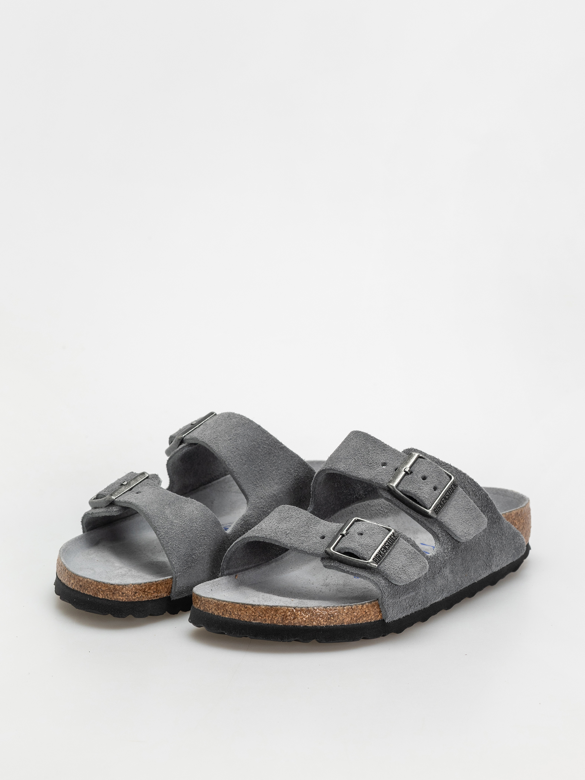 Birkenstock Arizona Suede Leather Narrow Wmn Flip-flops (basalt gray)