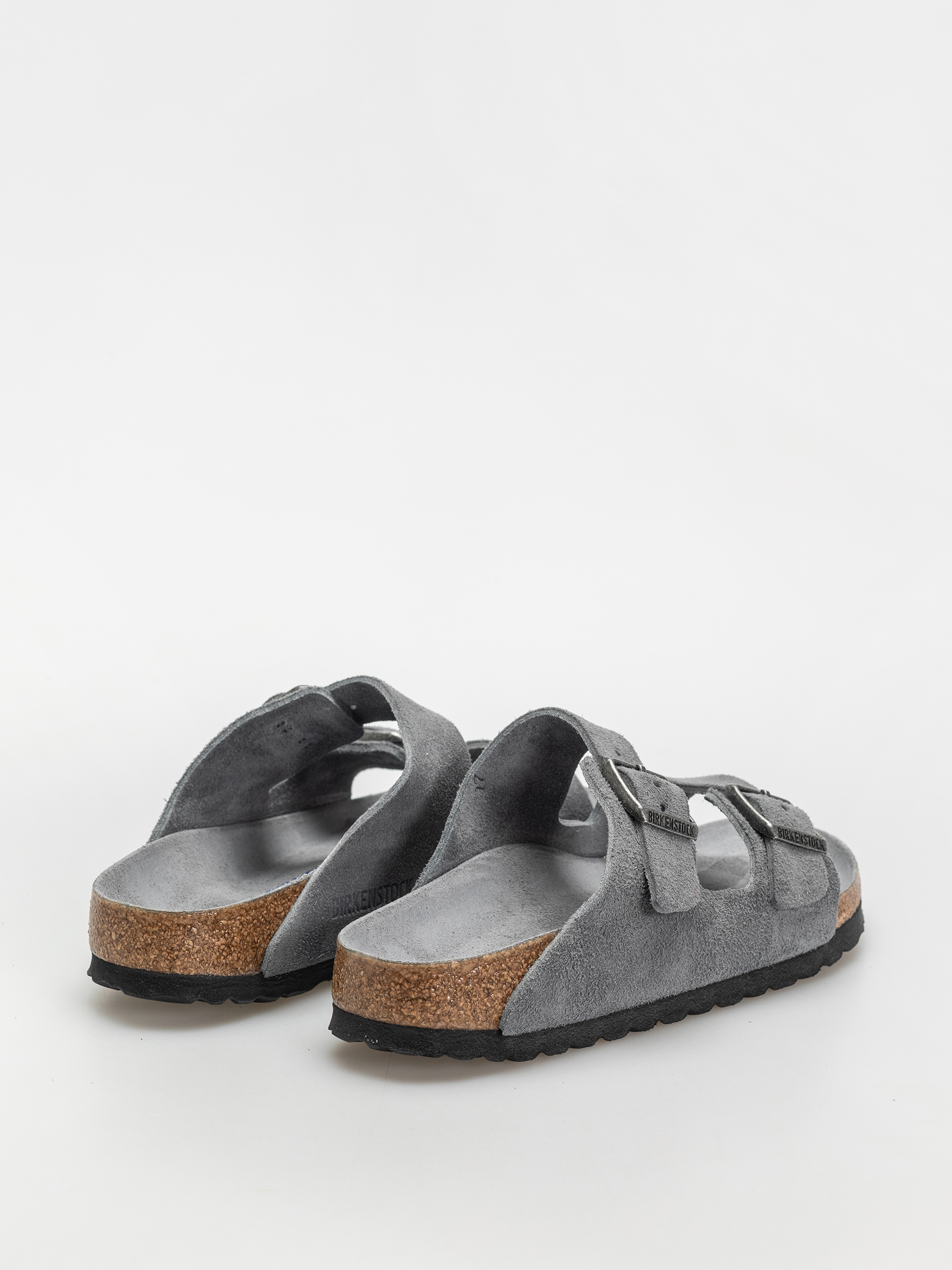 Birkenstock Arizona Suede Leather Narrow Wmn Flip-flops (basalt gray)