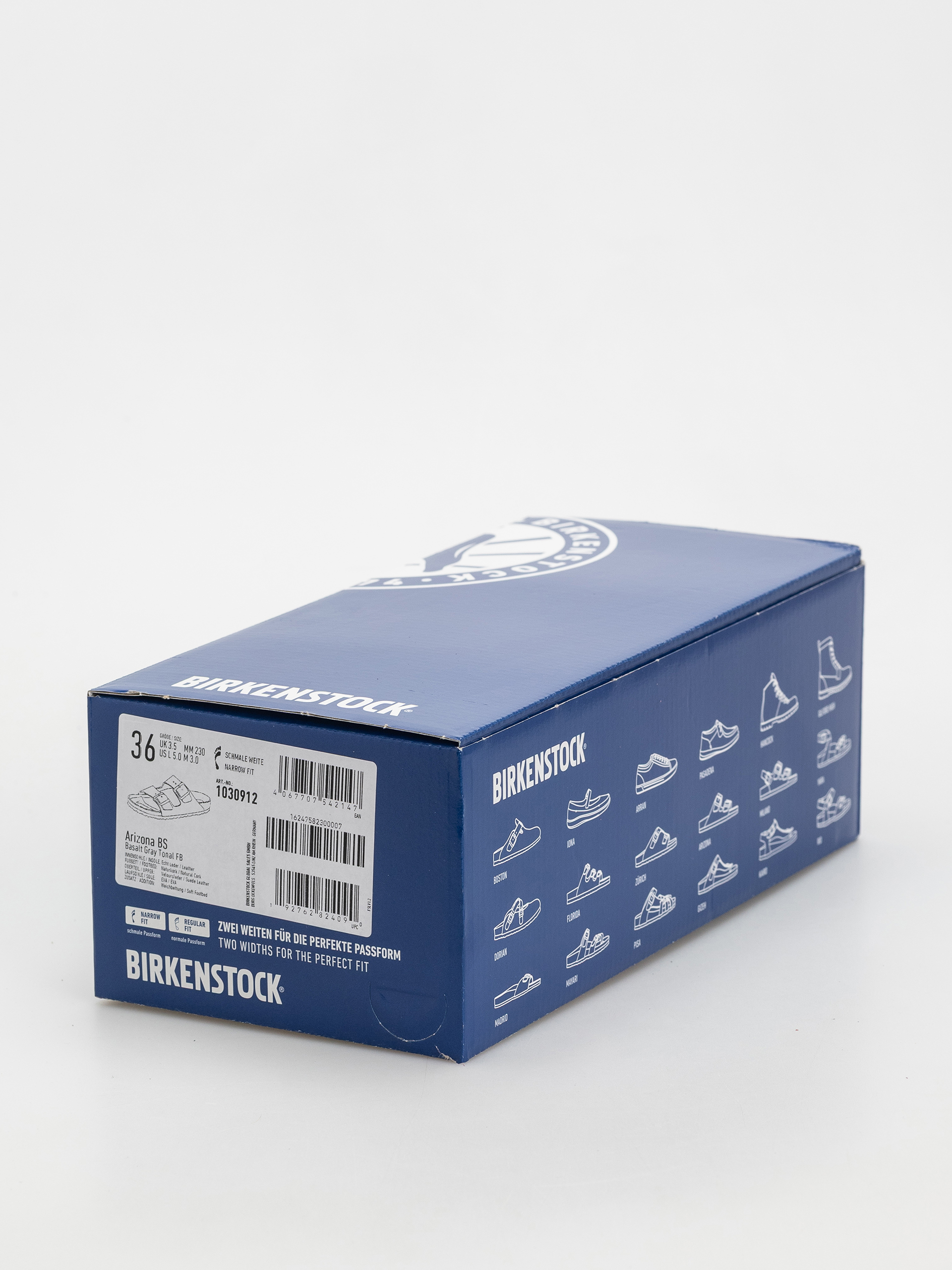 Birkenstock Arizona Suede Leather Narrow Wmn Flip-flops (basalt gray)