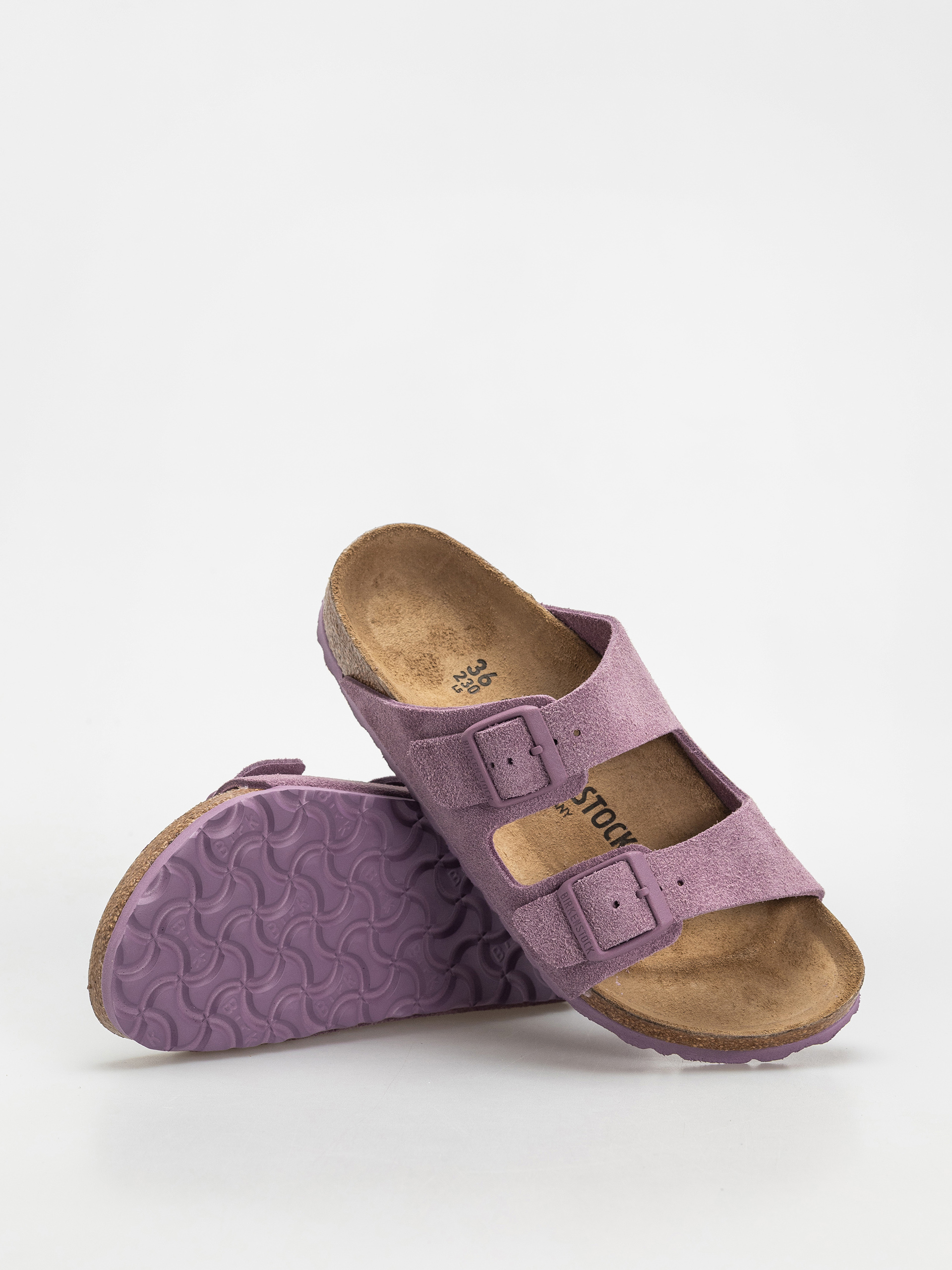 Birkenstock Arizona Suede Leather Narrow Wmn Flip Flops (mauve)