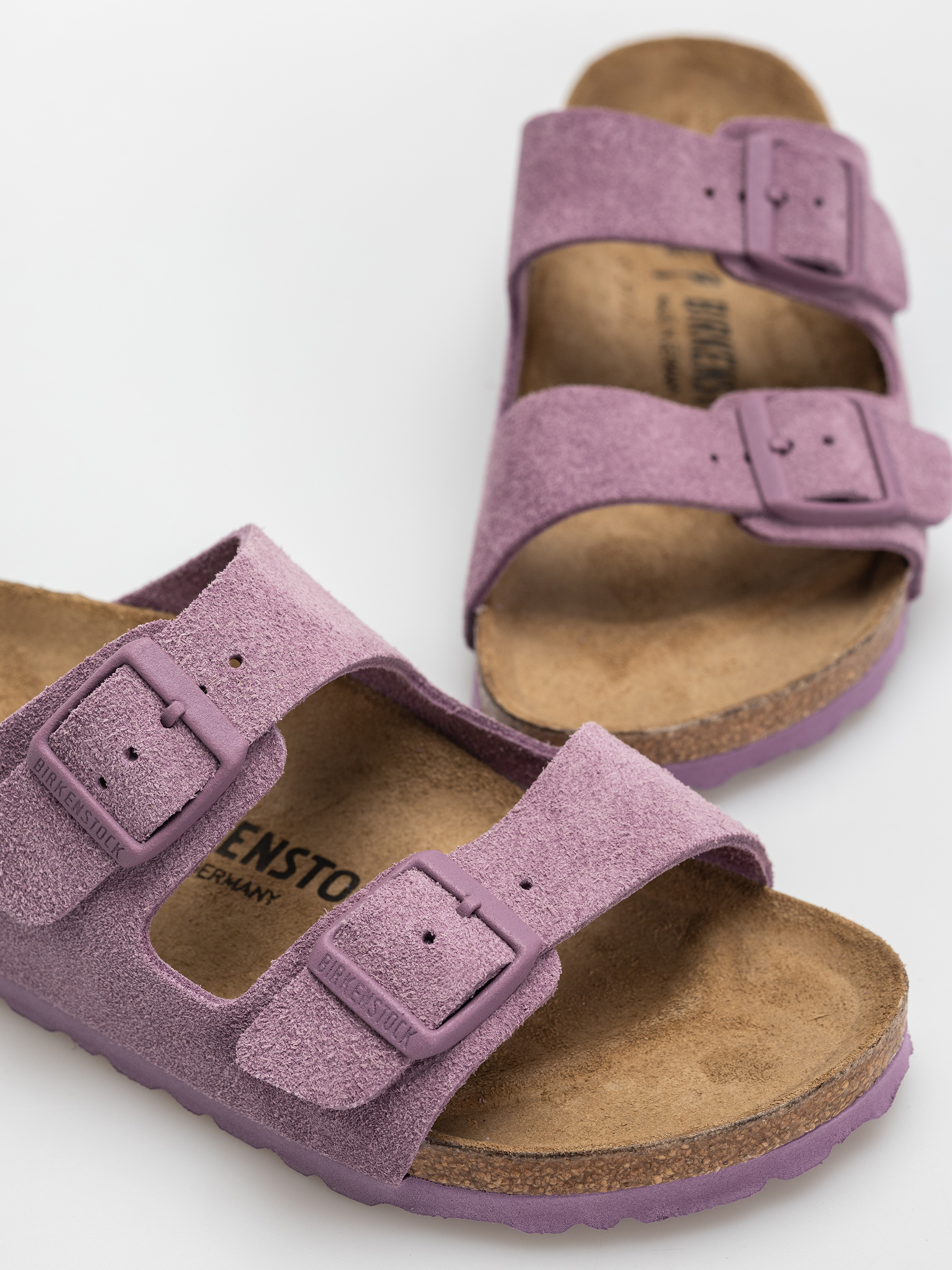 Birkenstock Arizona Suede Leather Narrow Wmn Flip-flops (mauve)