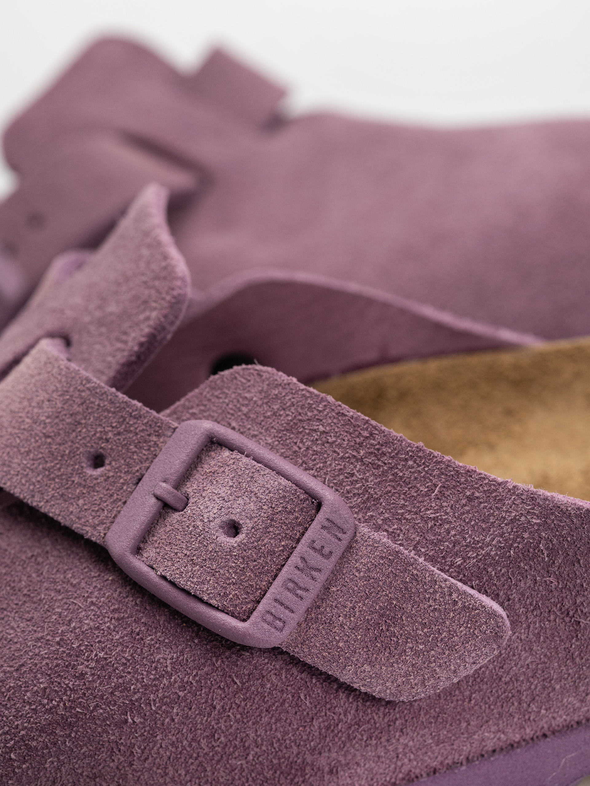 Birkenstock Boston Suede Leather Narrow Wmn Flip Flops (mauve)
