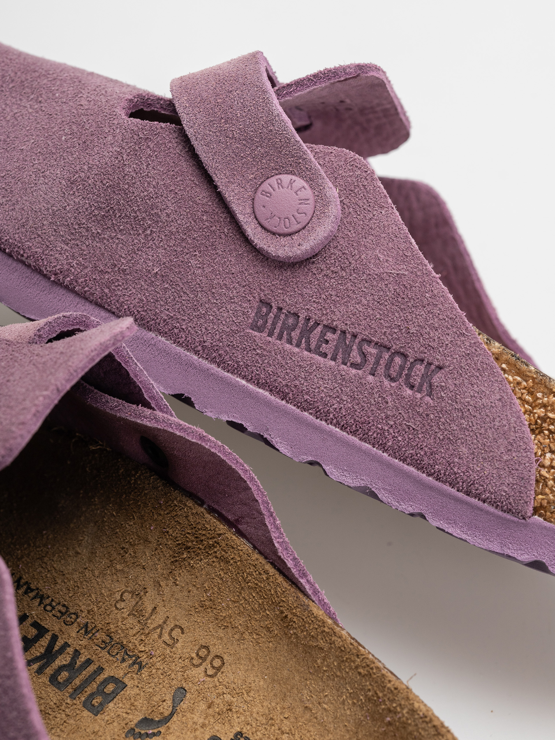 Birkenstock Boston Suede Leather Narrow Wmn Flip Flops (mauve)