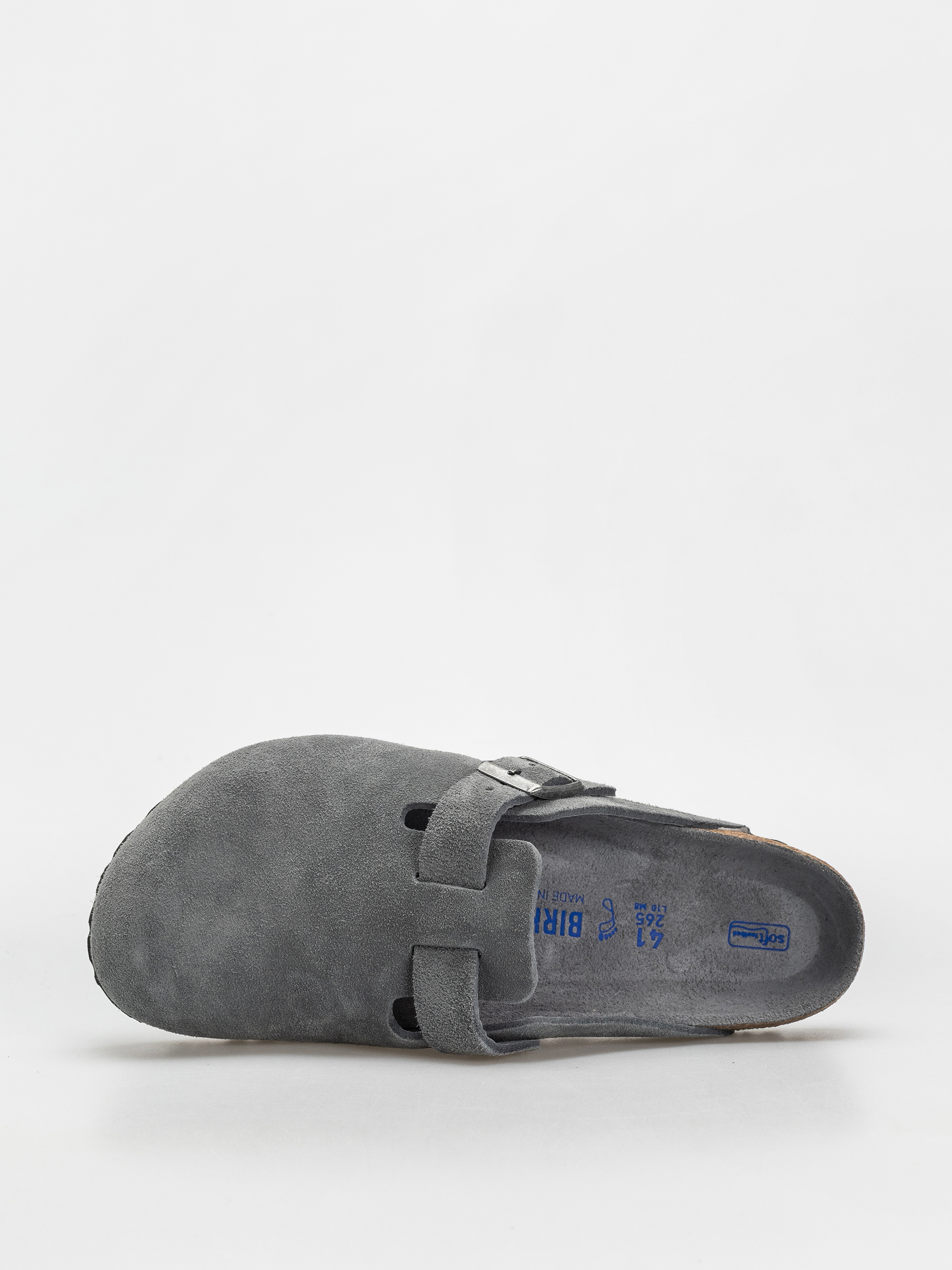 Birkenstock Boston SFB Suede Leather Regular Flip-flops (basalt gray)