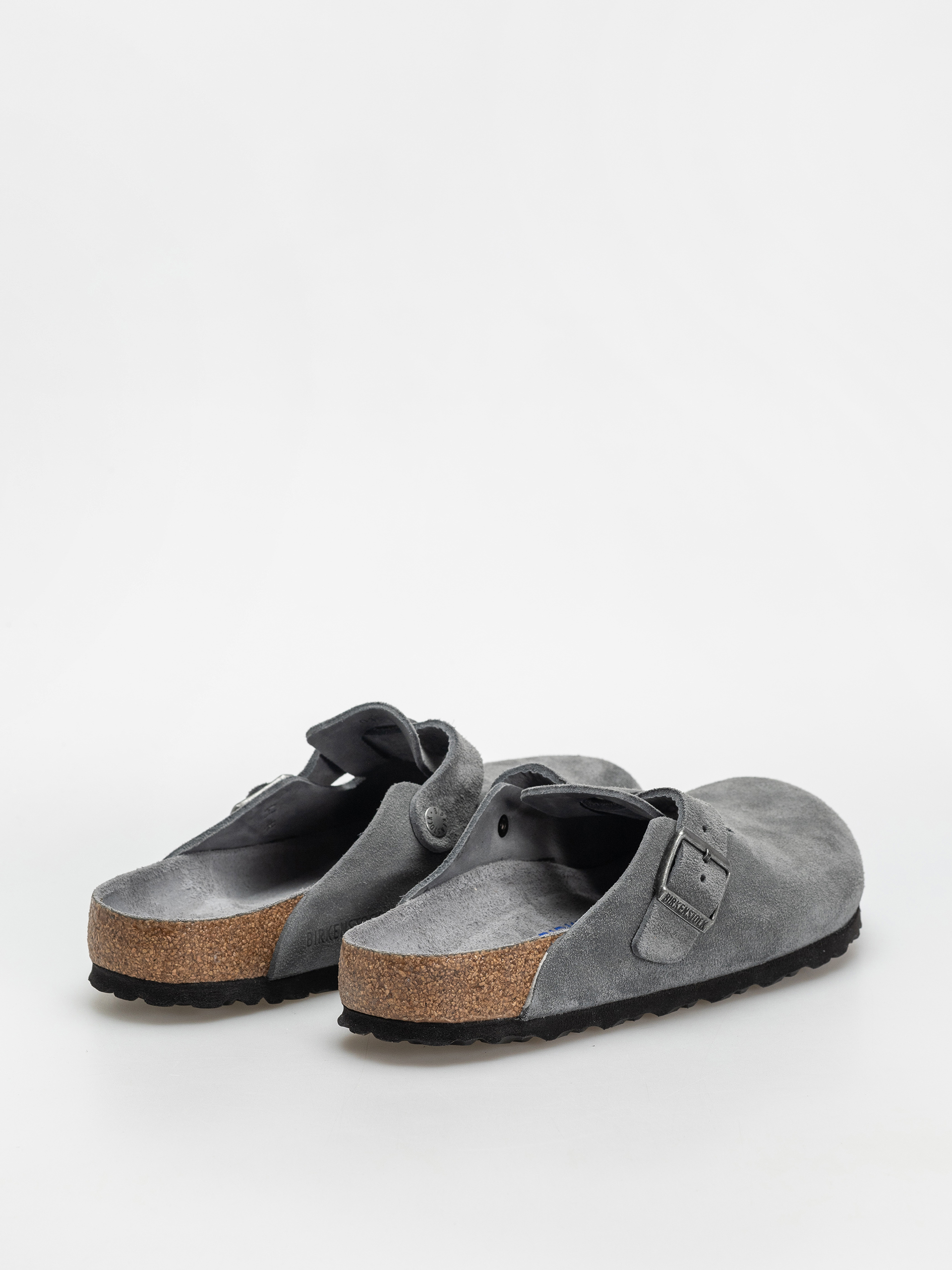 Birkenstock Boston SFB Suede Leather Regular Flip Flops (basalt gray)