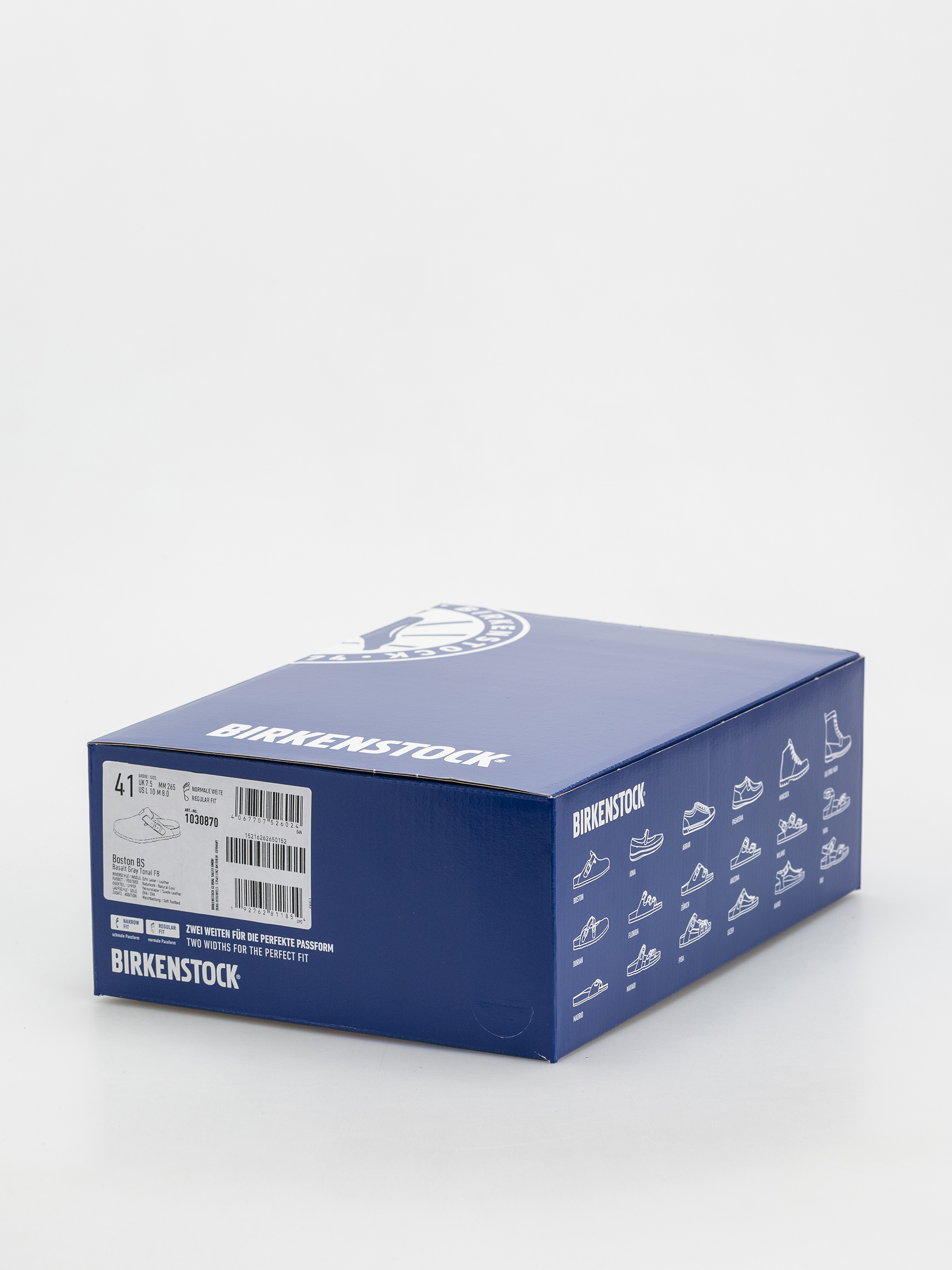 Birkenstock Boston SFB Suede Leather Regular Flip-flops (basalt gray)