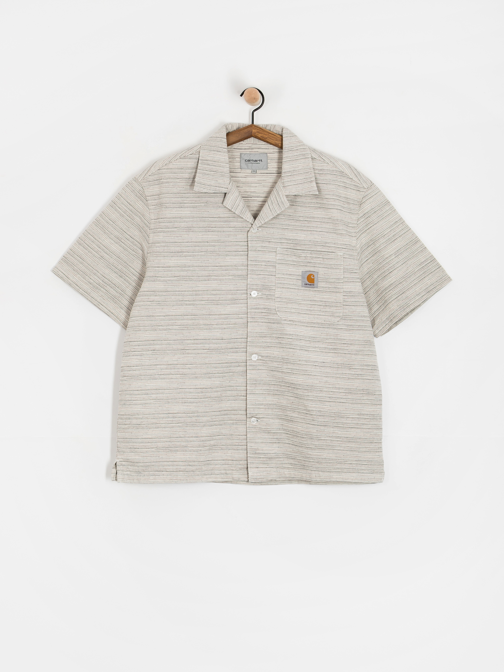 Carhartt WIP Gellar Shirt - grey (gellar stripe/wax/rinsed)