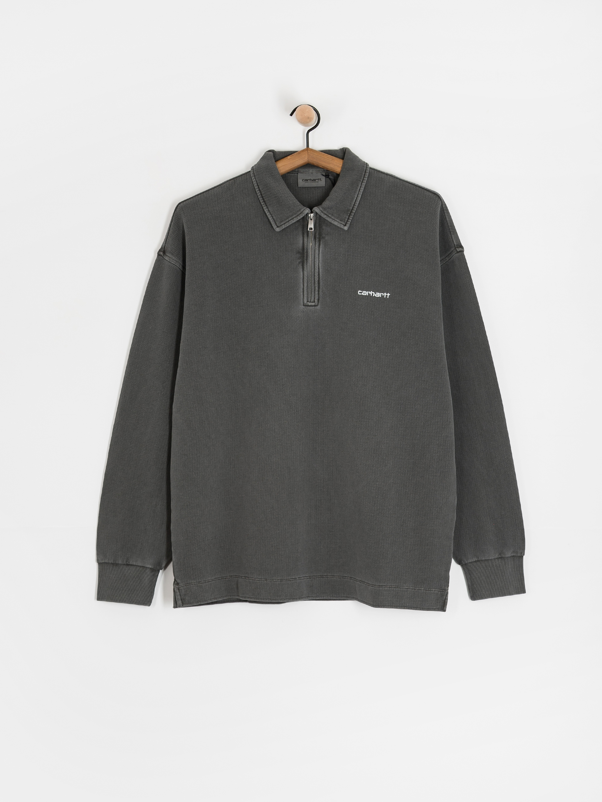 Carhartt WIP Piqué Script Sweatshirt (black/white/garment dyed)