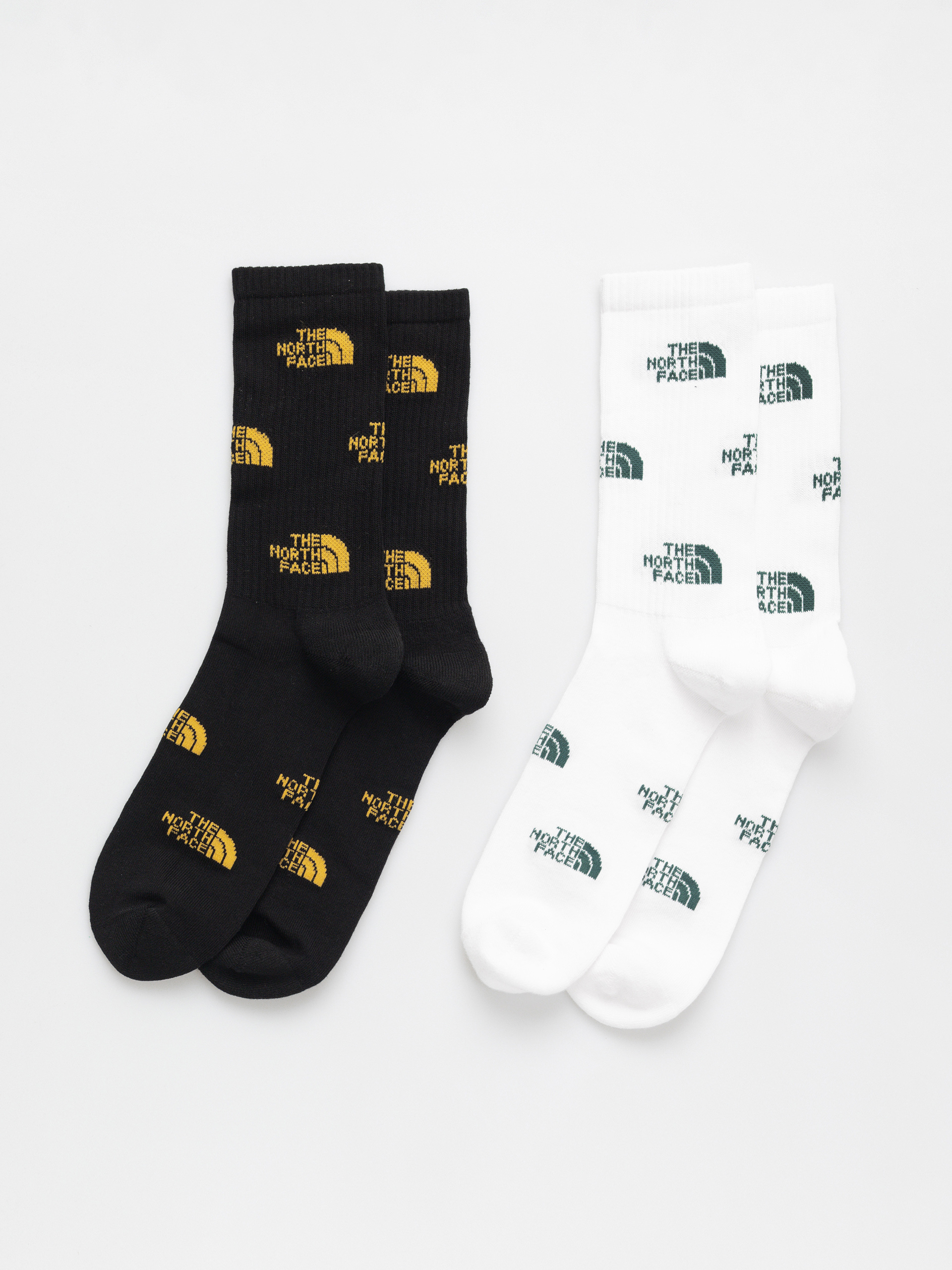 The North Face Everyday Crew Logo 2P Socks (tnf black/summit gold/t)
