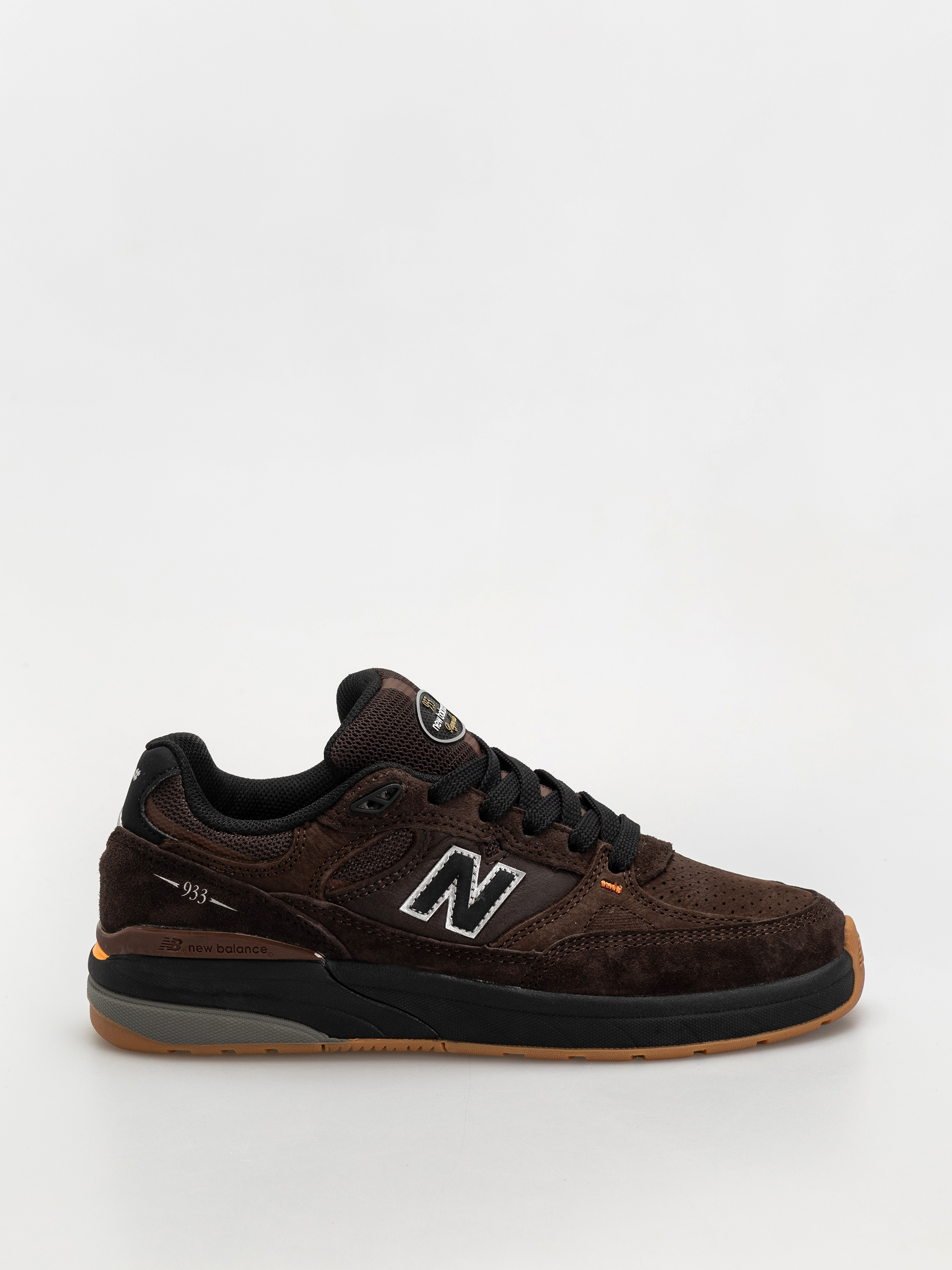 New Balance Black Suede Derby Sneakers with Brown Welt Suede Runner Sneaker. Perfect for late summer and autumn  main image 3