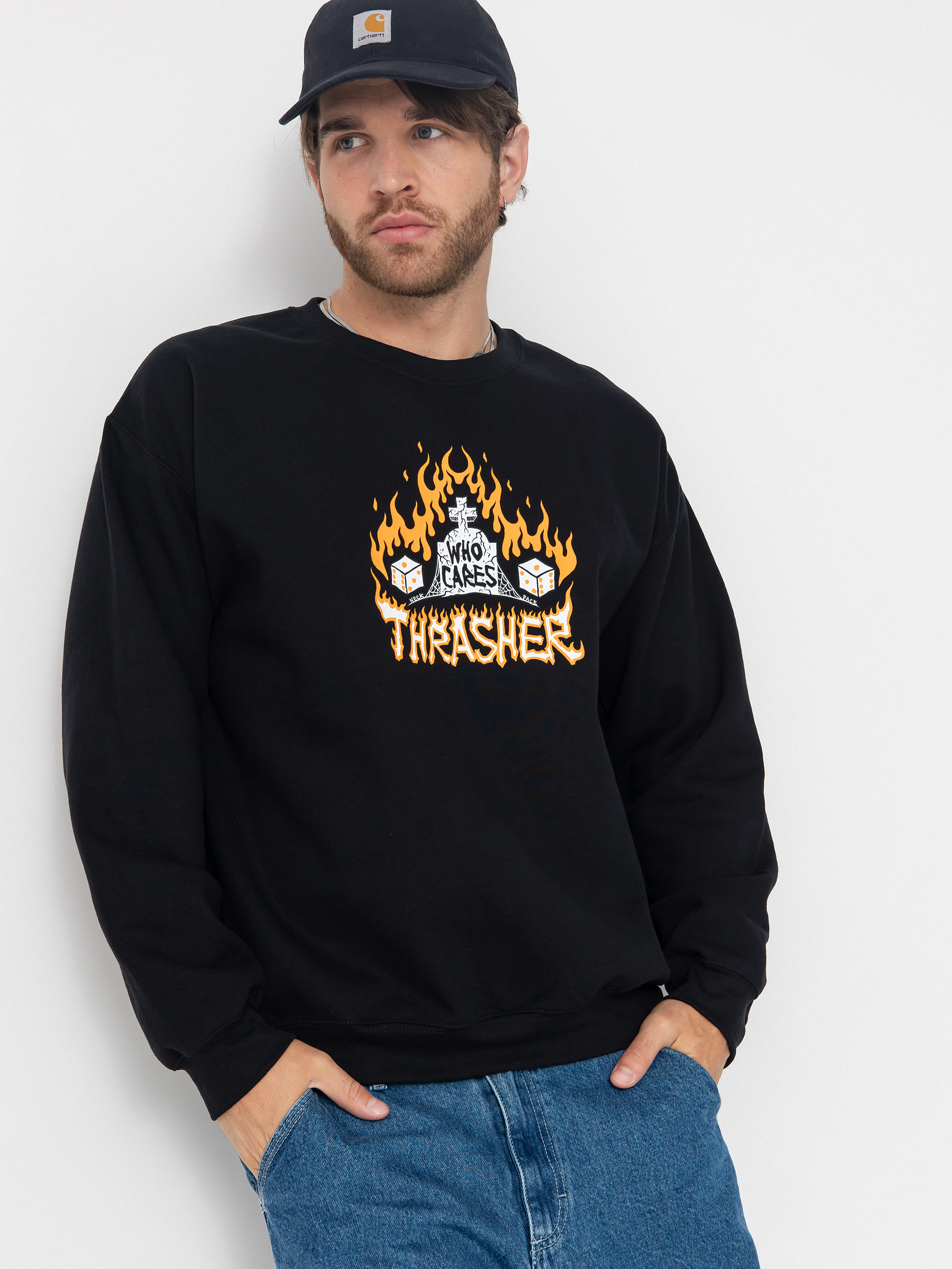 Thrasher Who Cares By Neckface Sweatshirt (black)