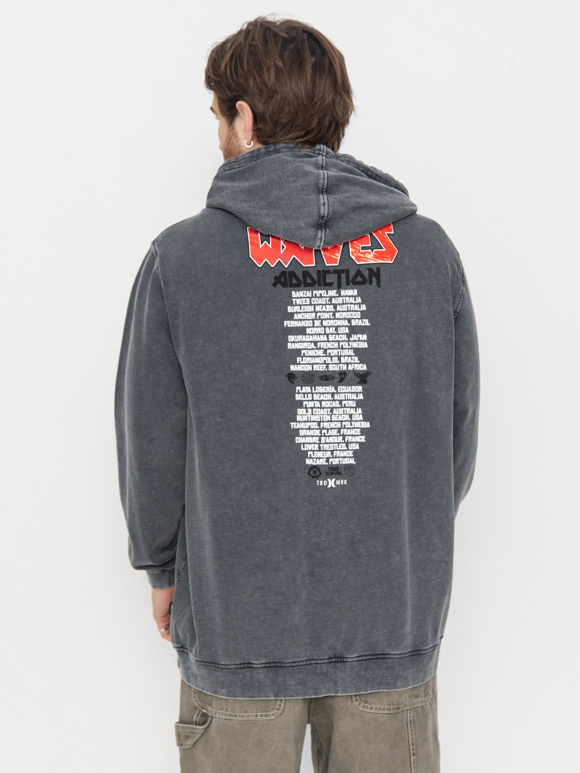 Hurley Hoodie Wave Addiction HD - grey (dark stone grey)