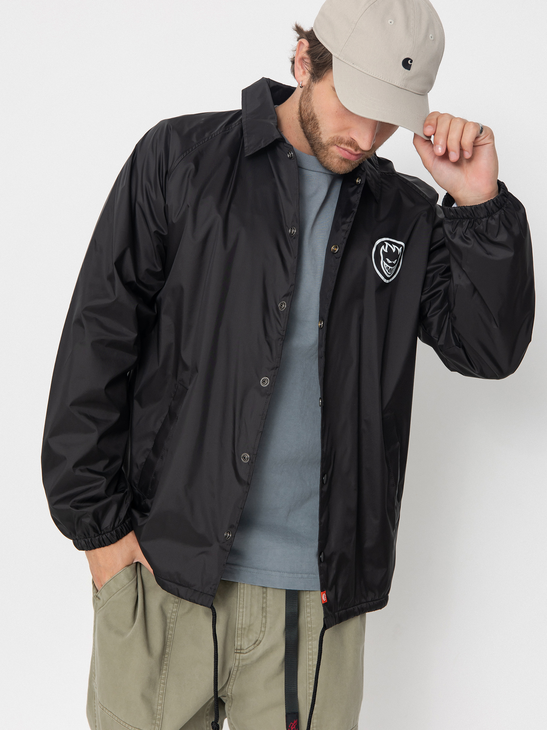 Spitfire Jacket Arson Dept Bighead (black w/white prints)