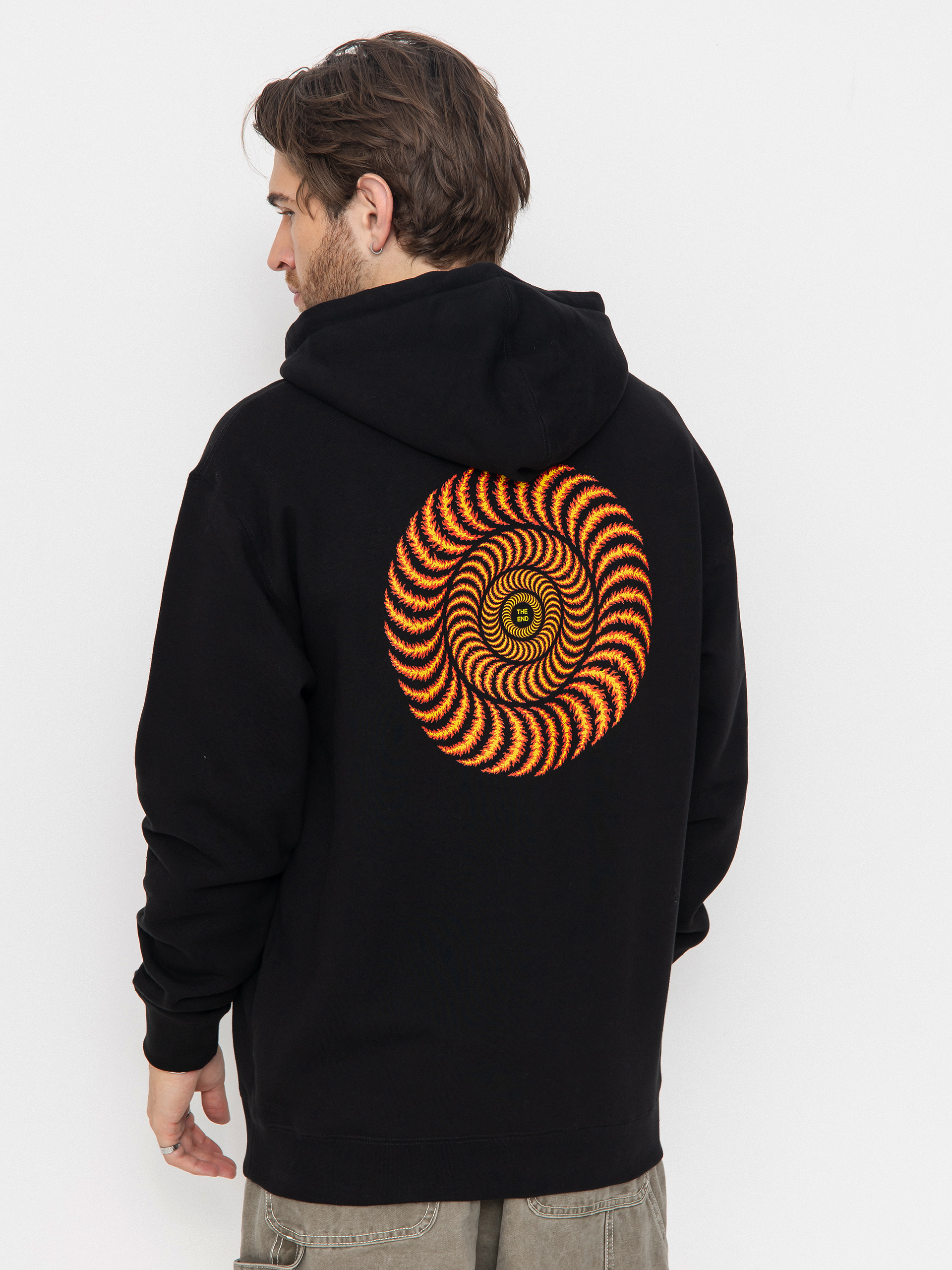 Spitfire Hoodie Og Classic Flame HD (black w/red&yellow prints)