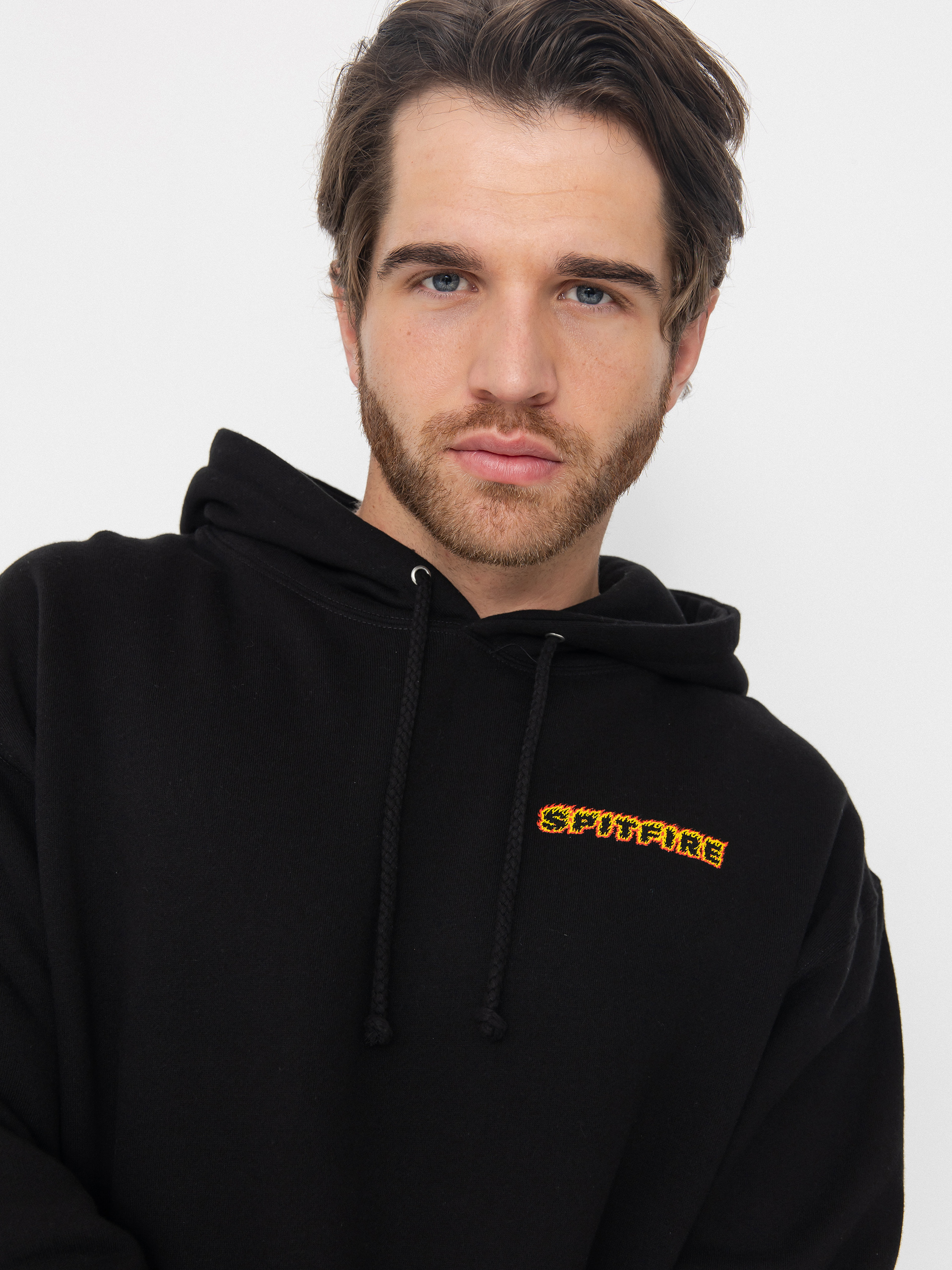 Spitfire Hoodie Og Classic Flame HD (black w/red&yellow prints)