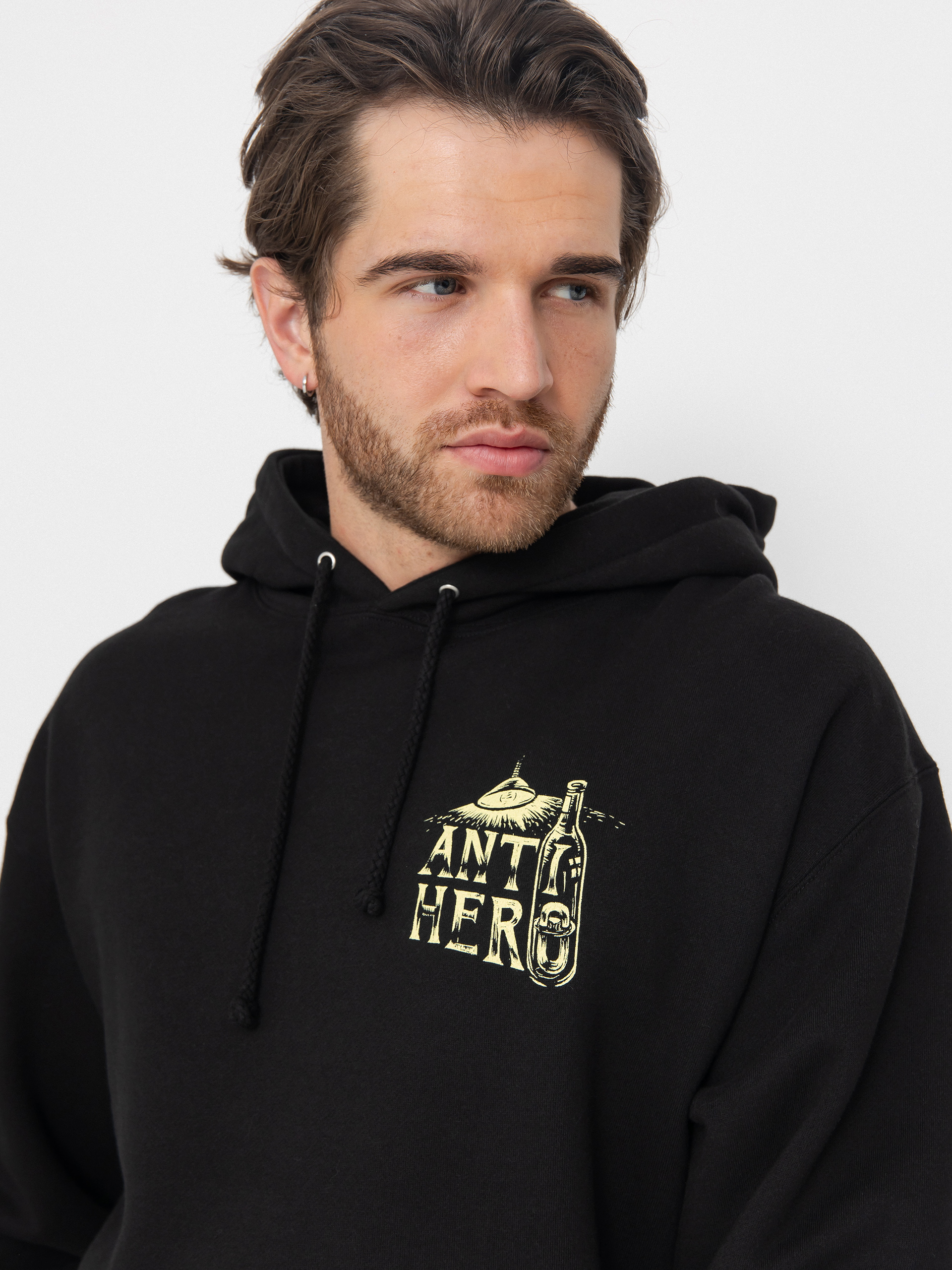 Antihero Hoodie Carnales Reposado HD (black w/pale yellow prints)