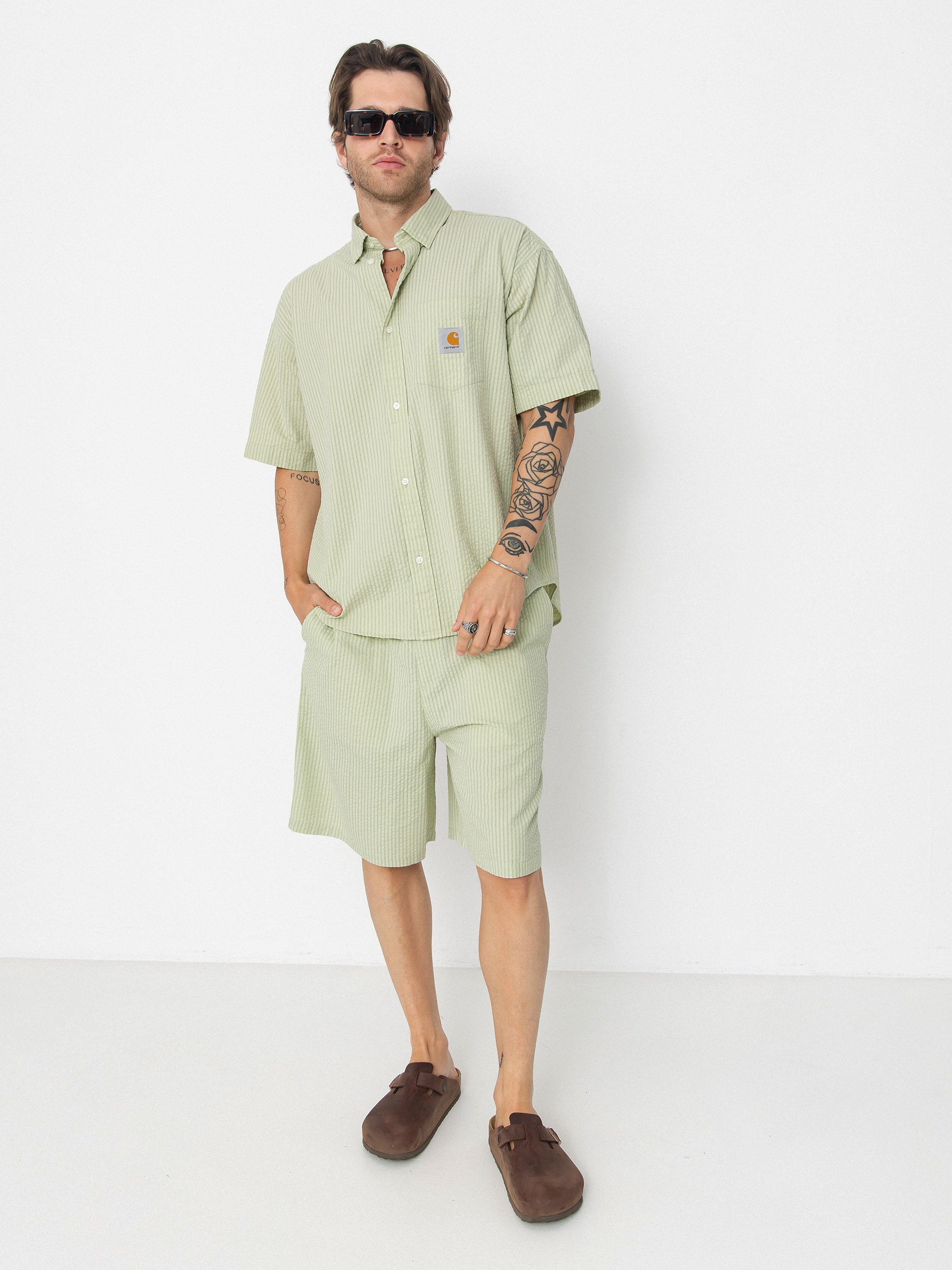 Carhartt WIP Toland Hemd (toland stripe/pale olive)