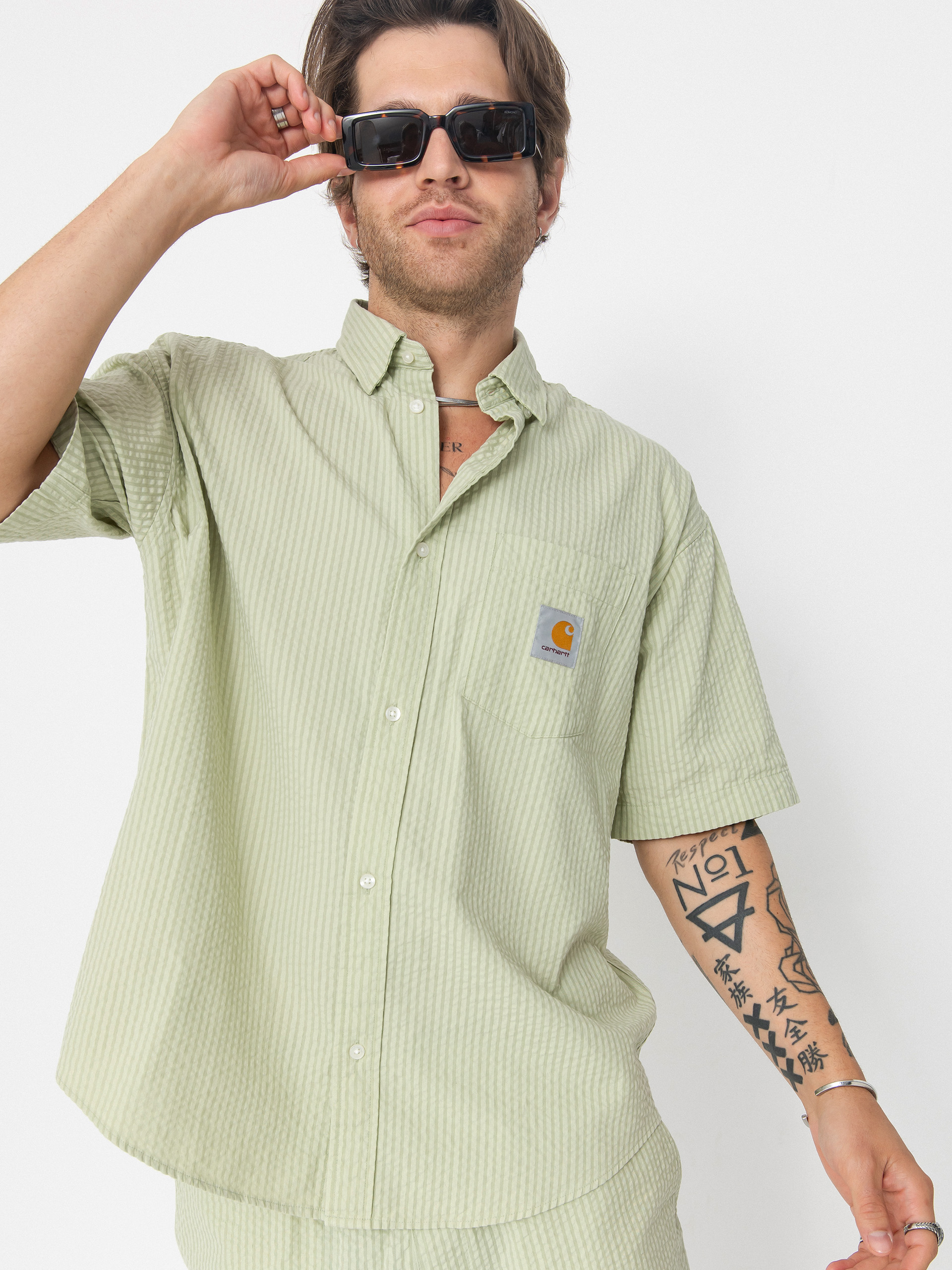 Carhartt WIP Toland Shirt (toland stripe/pale olive)