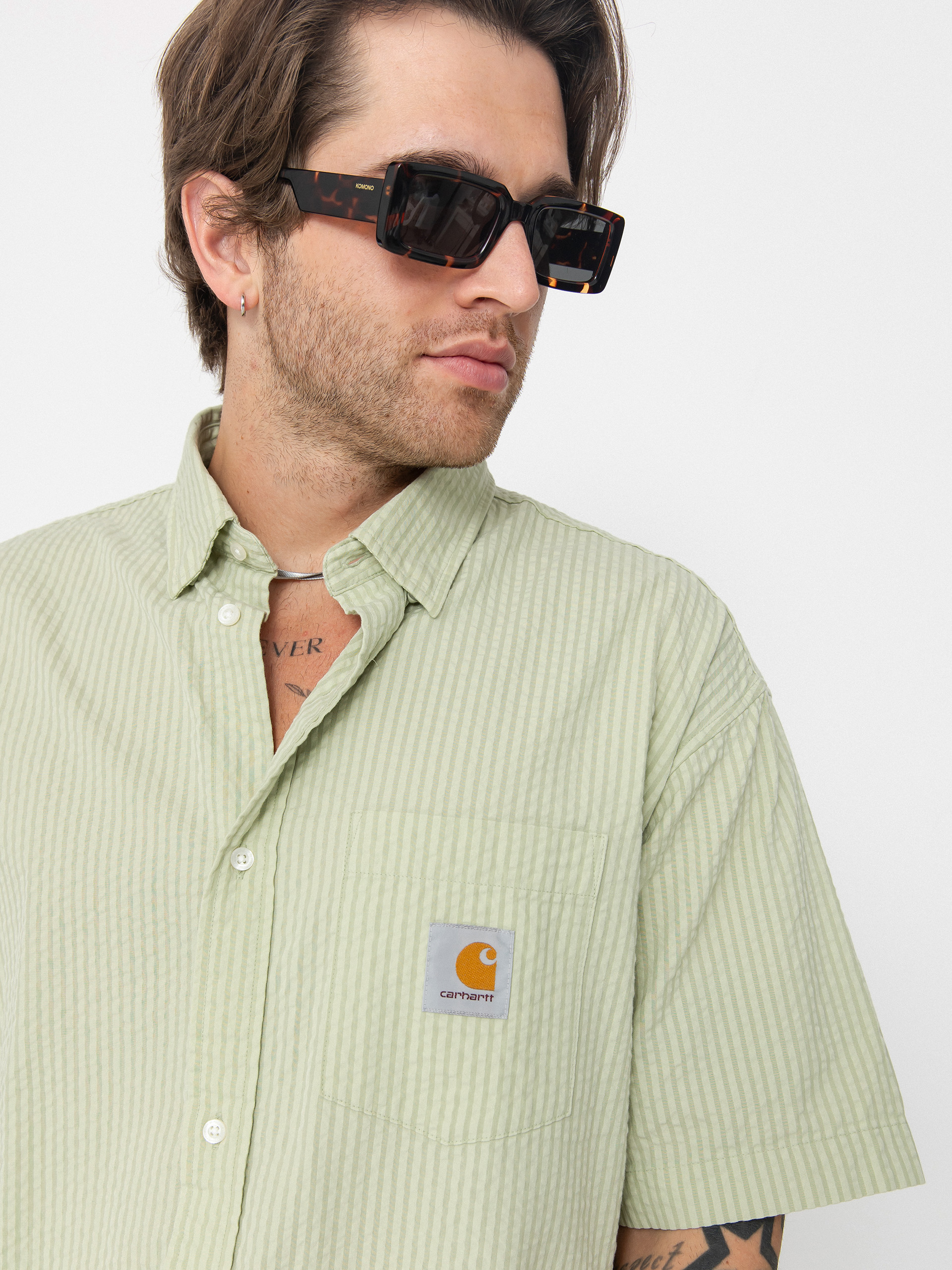 Carhartt WIP Toland Shirt (toland stripe/pale olive)