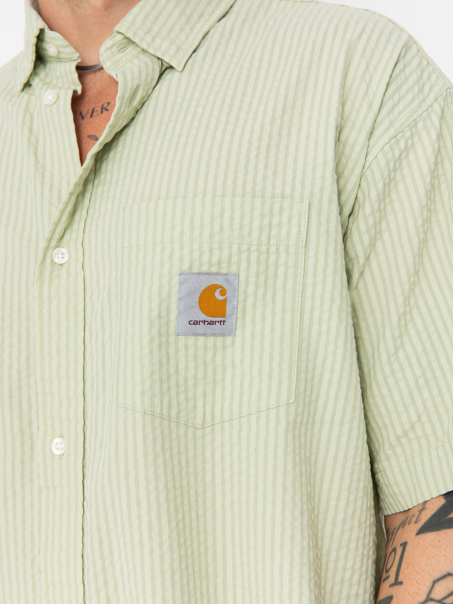 Carhartt WIP Toland Shirt (toland stripe/pale olive)