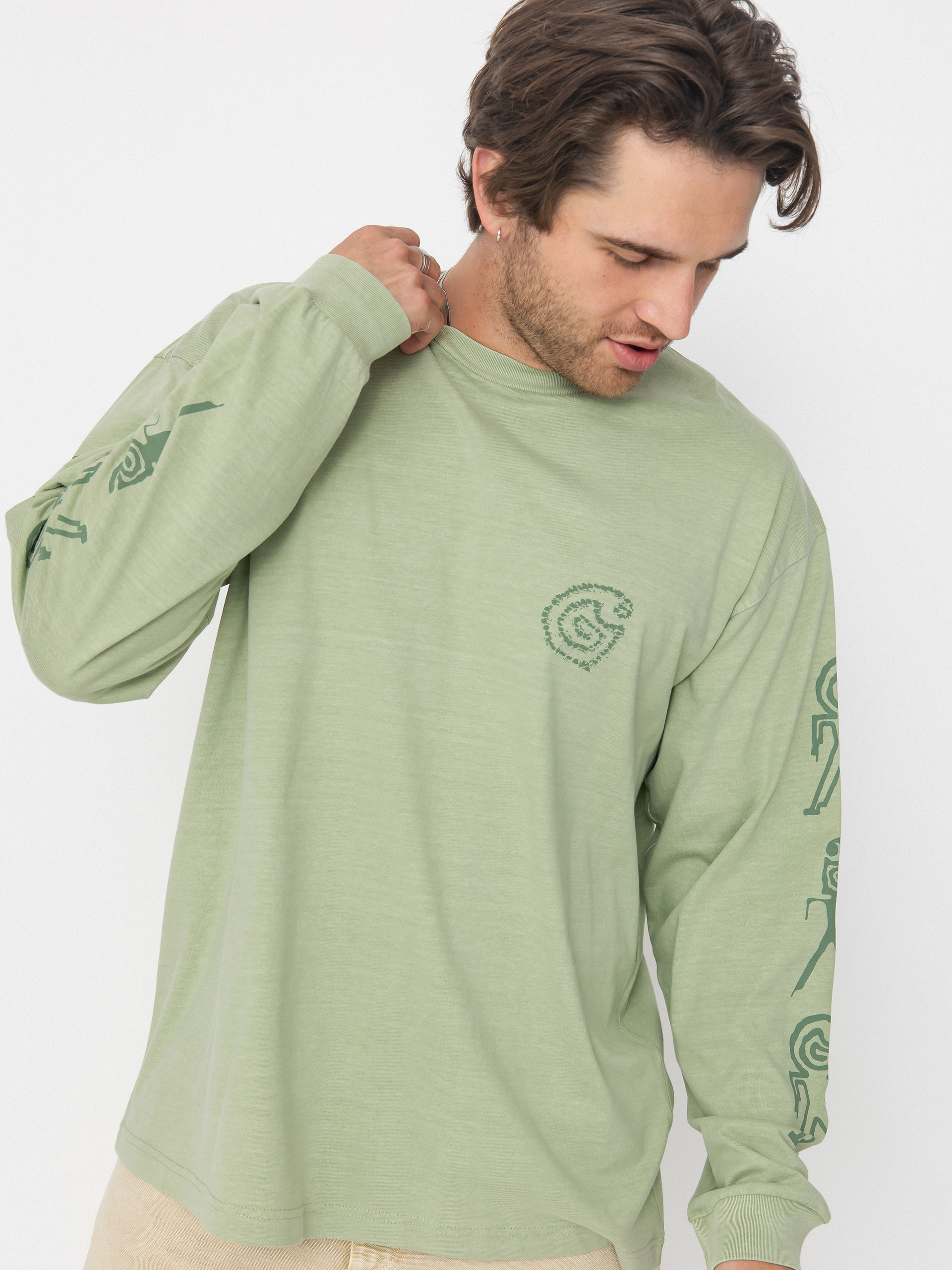Carhartt WIP Terrestrial Longsleeve (pale olive/dollar green/pigment garment dyed)