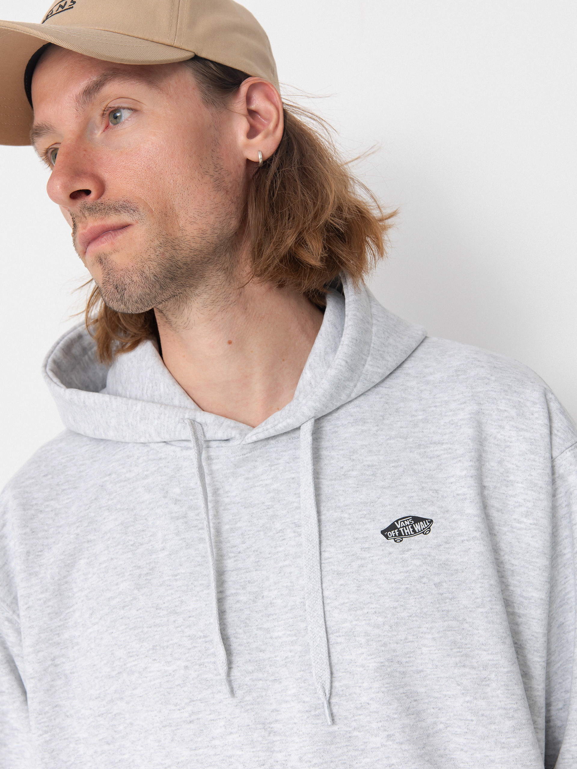 【VANS】 ★ Loose Fit Pullover Hoodie ★ Grey Vans Hoodie Style 76 II Loose Ft HD - grey (light grey heather)