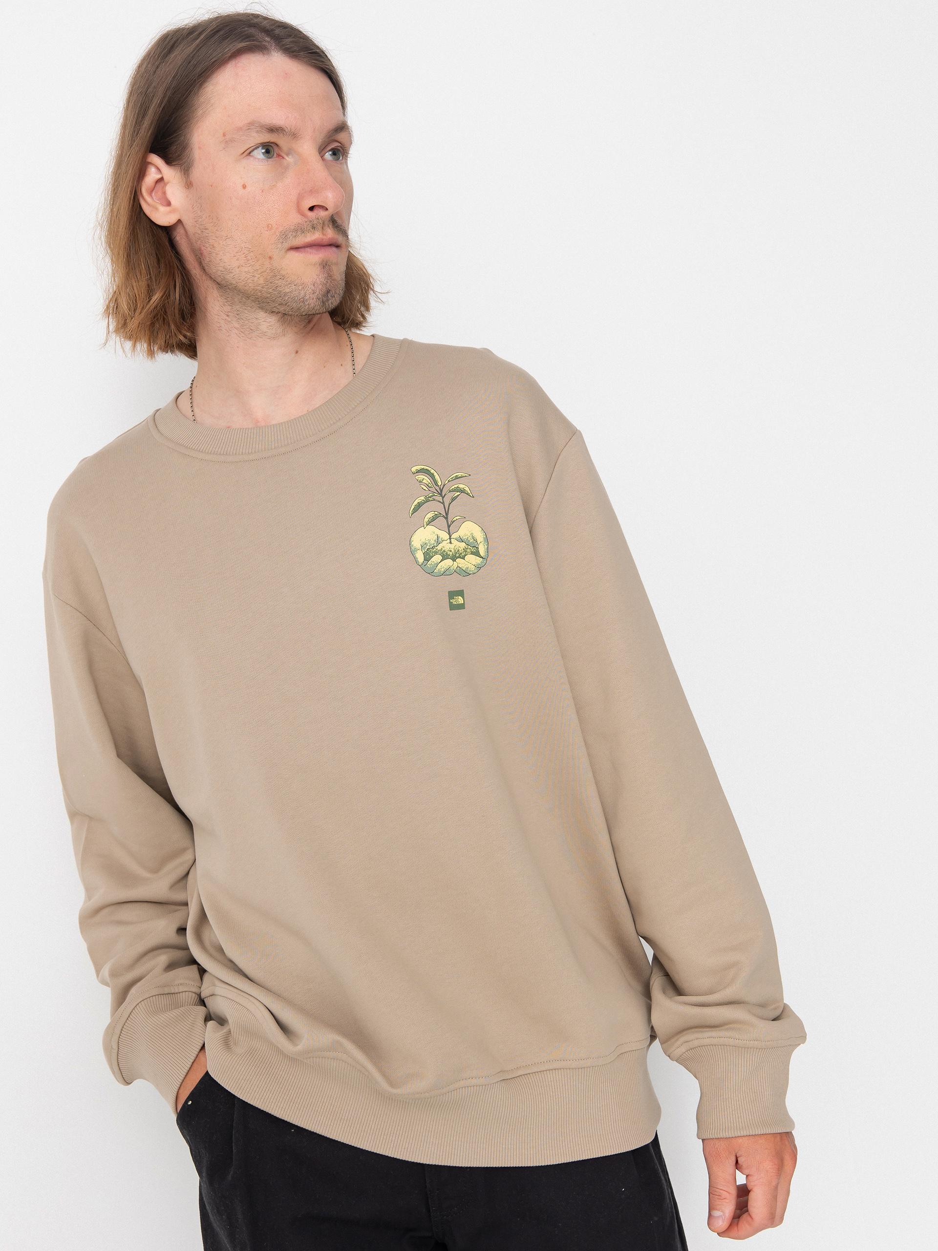 The North Face Connect Relaxed Graphic Crew Sweatshirt (mushroom grey)