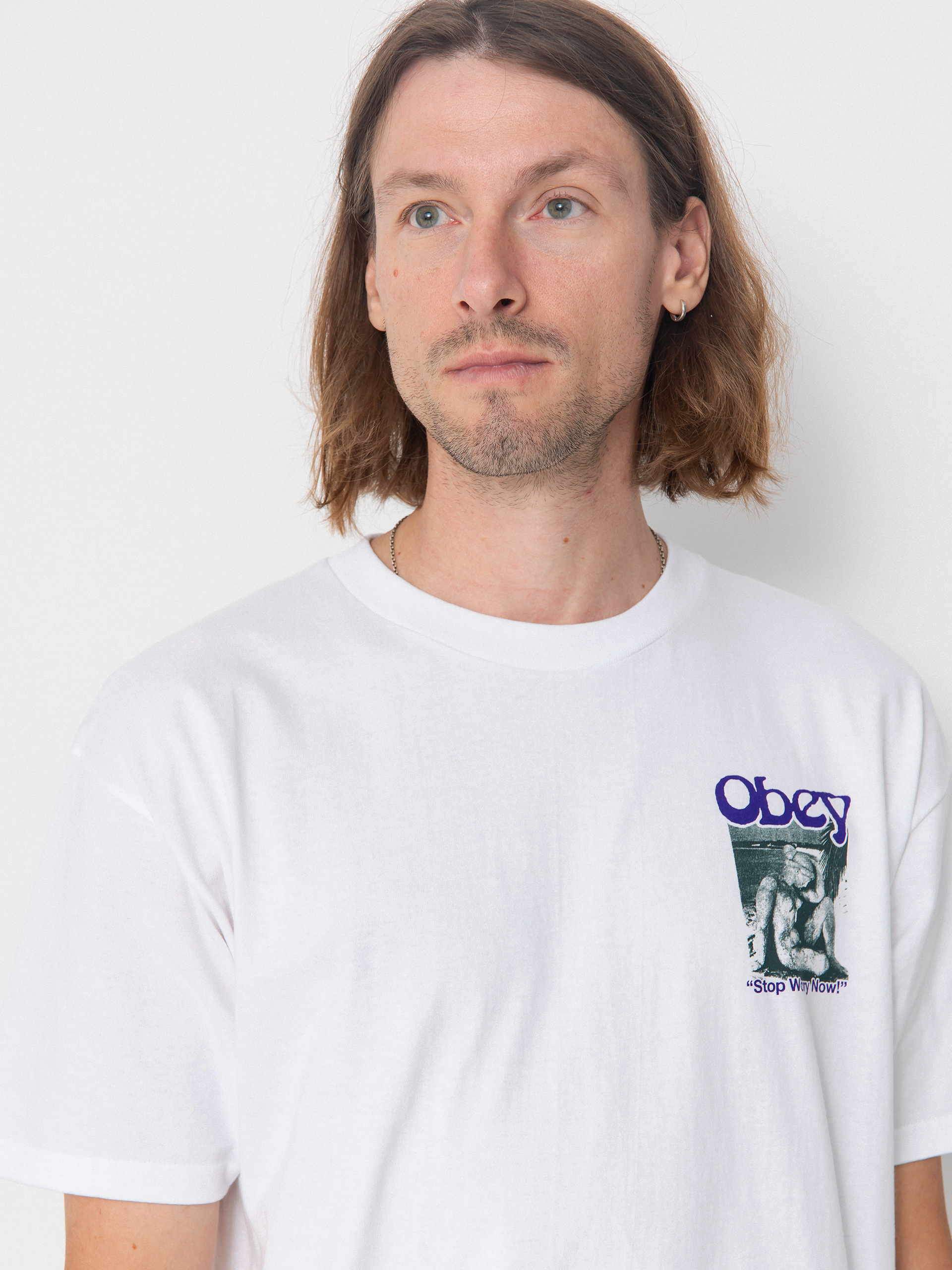 OBEY Stop Worry Now T-shirt (white)