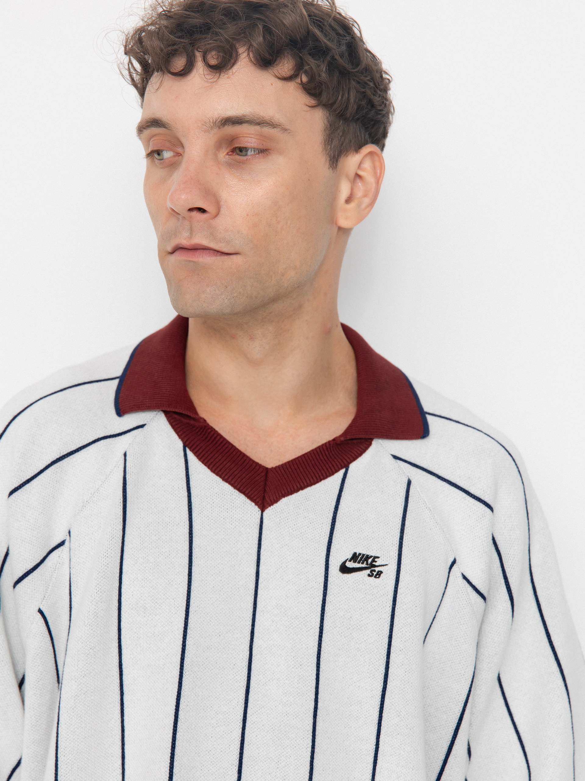 Nike SB Polo T-shirt Strap Polo Sweat - white (sail/midnight navy 