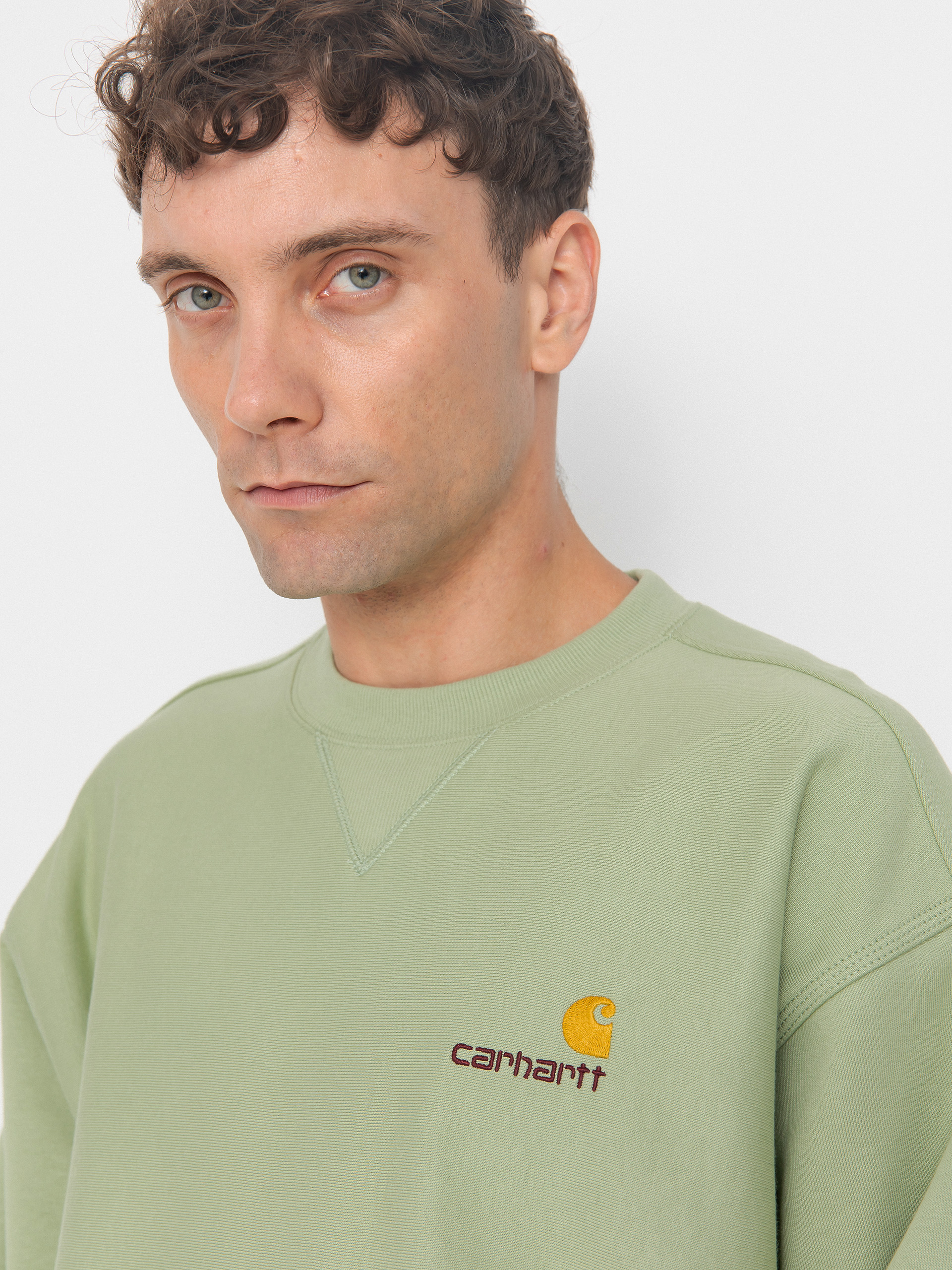 Carhartt WIP American Script Sweatshirt (pale olive)