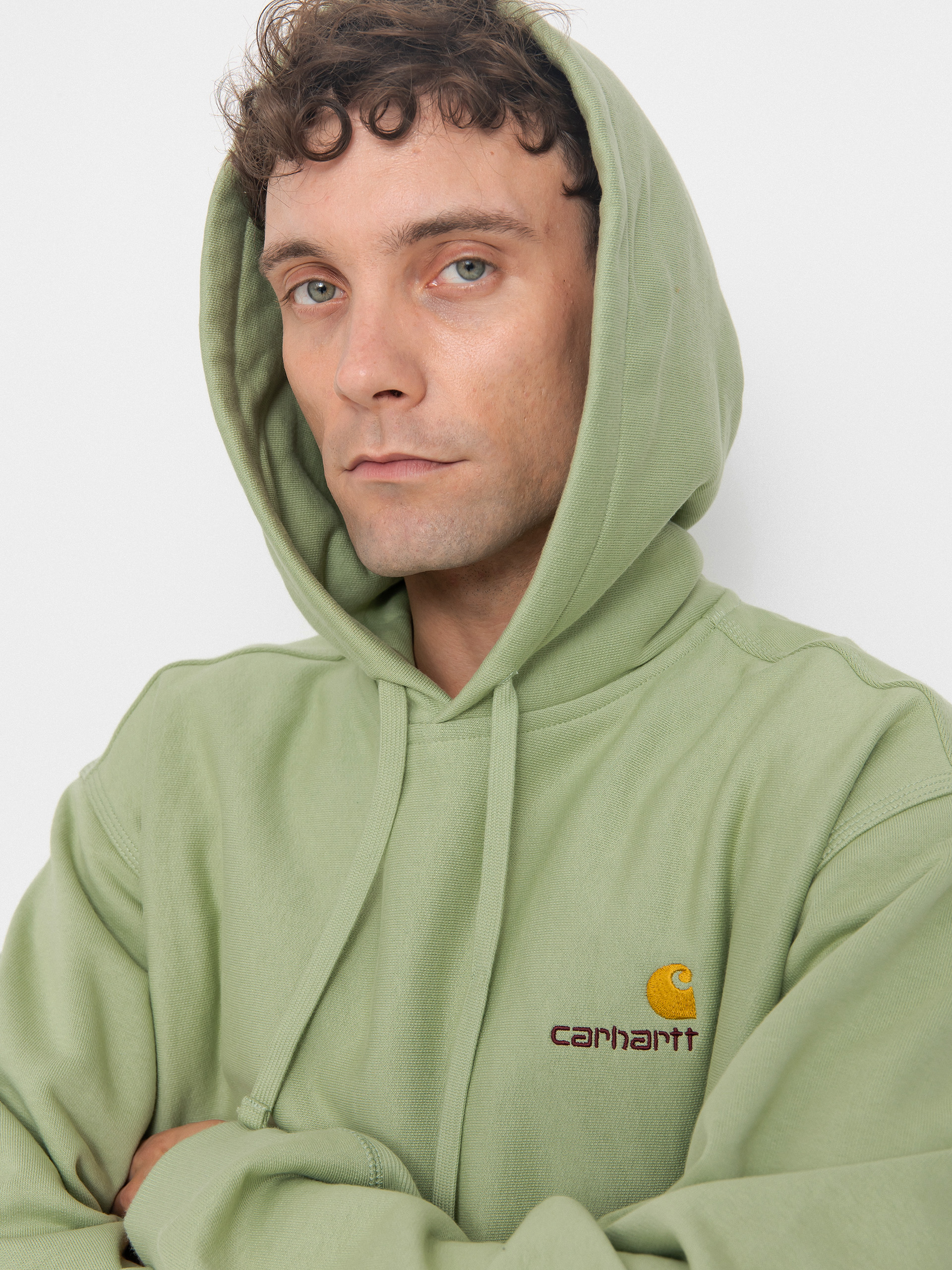 Carhartt WIP American Script HD Hoodie (pale olive)