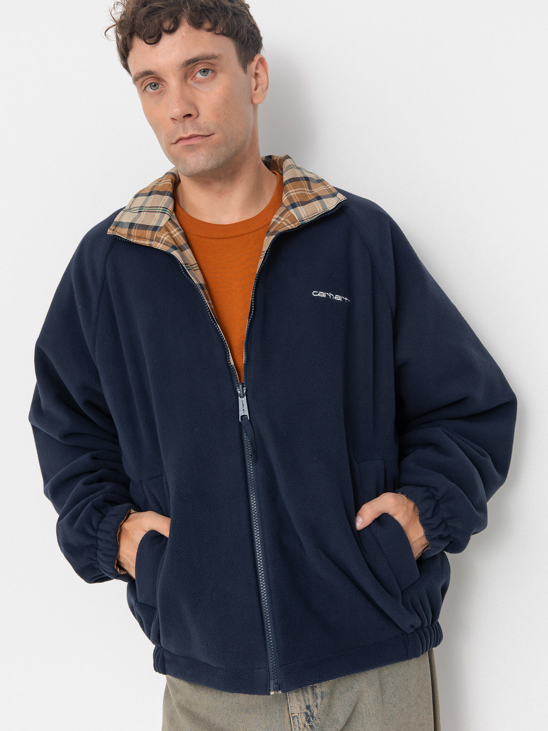 Carhartt WIP Reversible Planer Jacke - Braun (planer check/wall