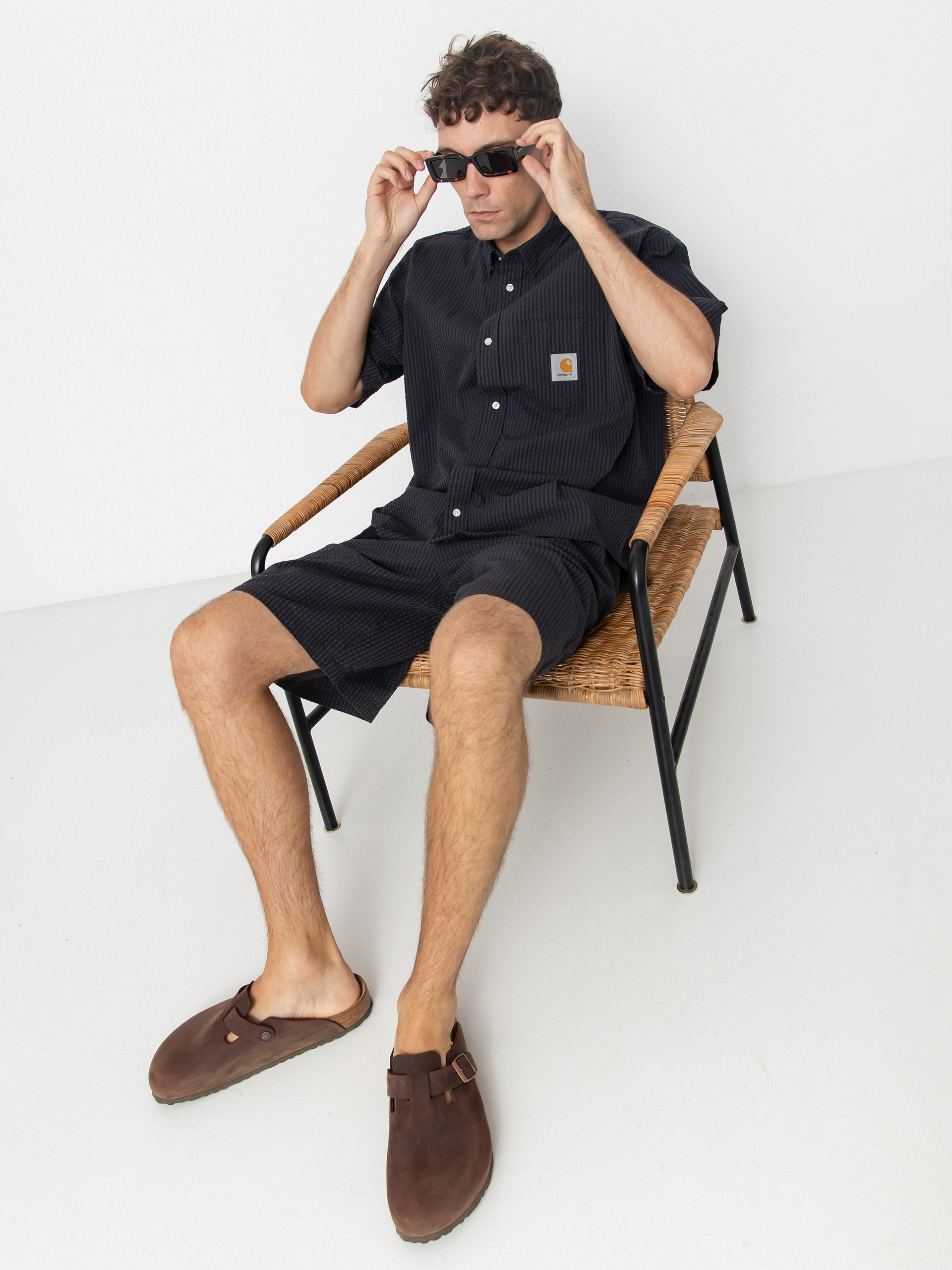 Carhartt WIP Toland Shirt - black (toland stripe/black)