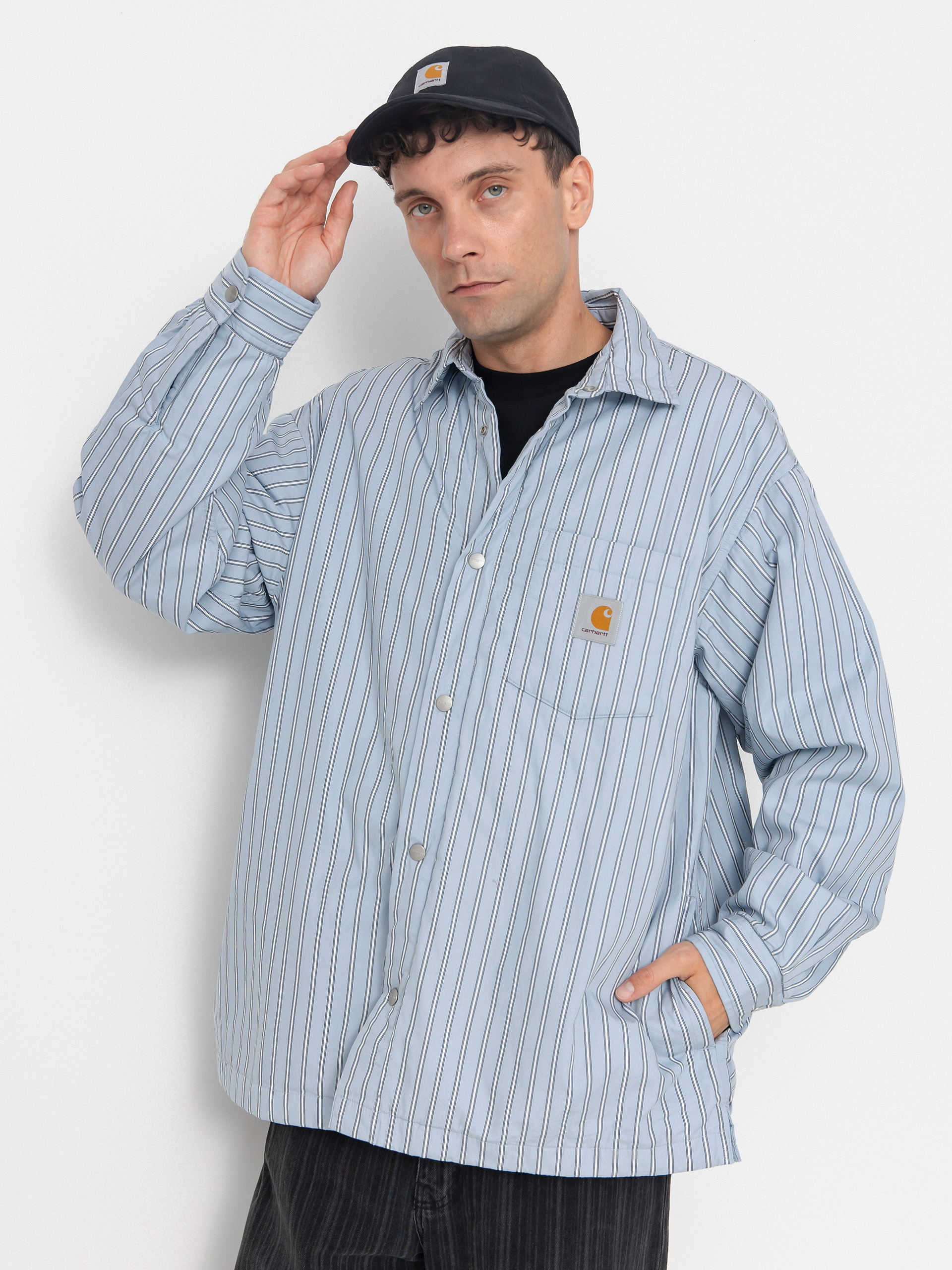 Carhartt WIP Grimsby Jacke (grimsby stripe/blue fog)