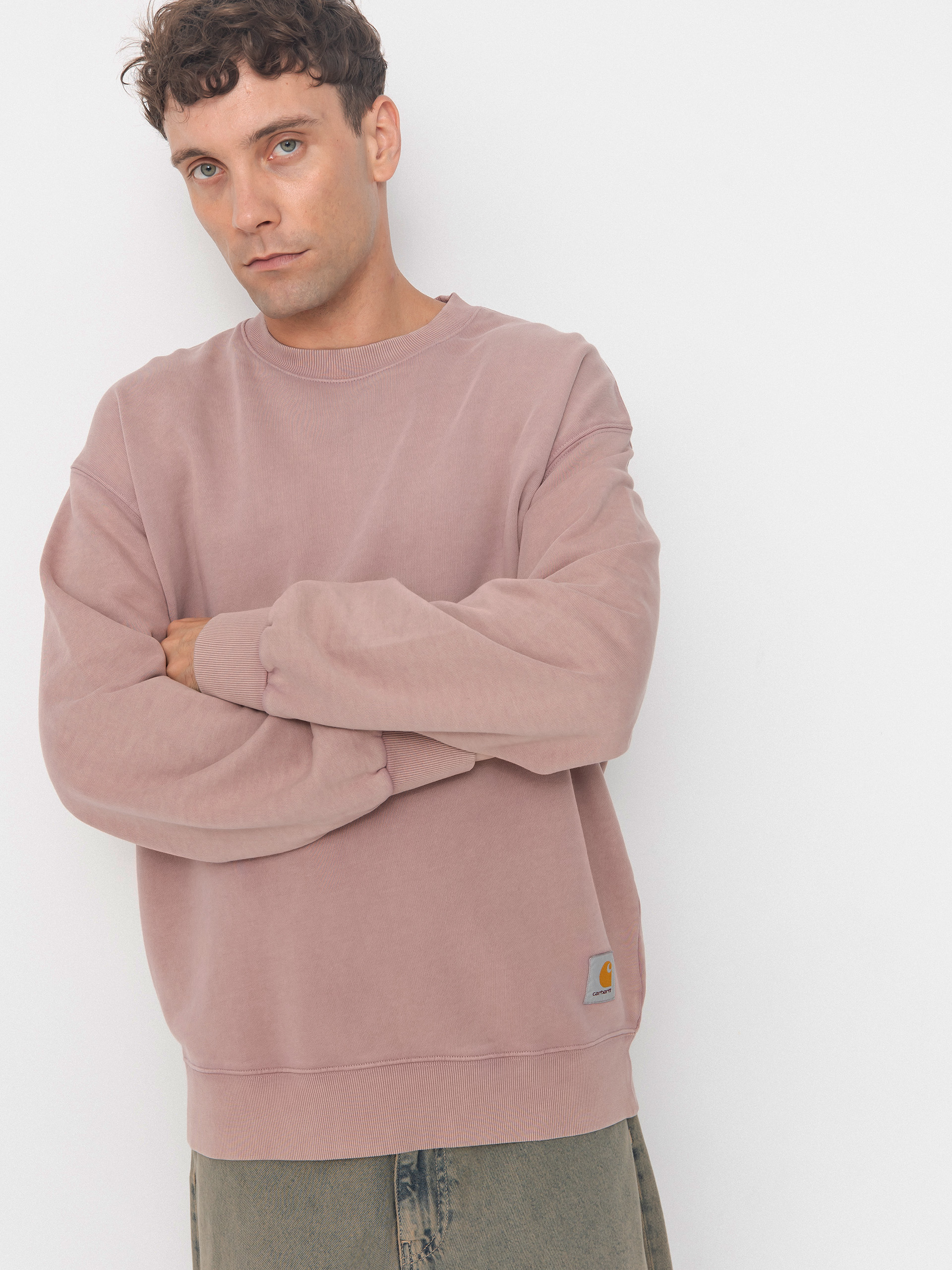 Carhartt WIP Hudson Sweatshirt (daphne/chalk wash)