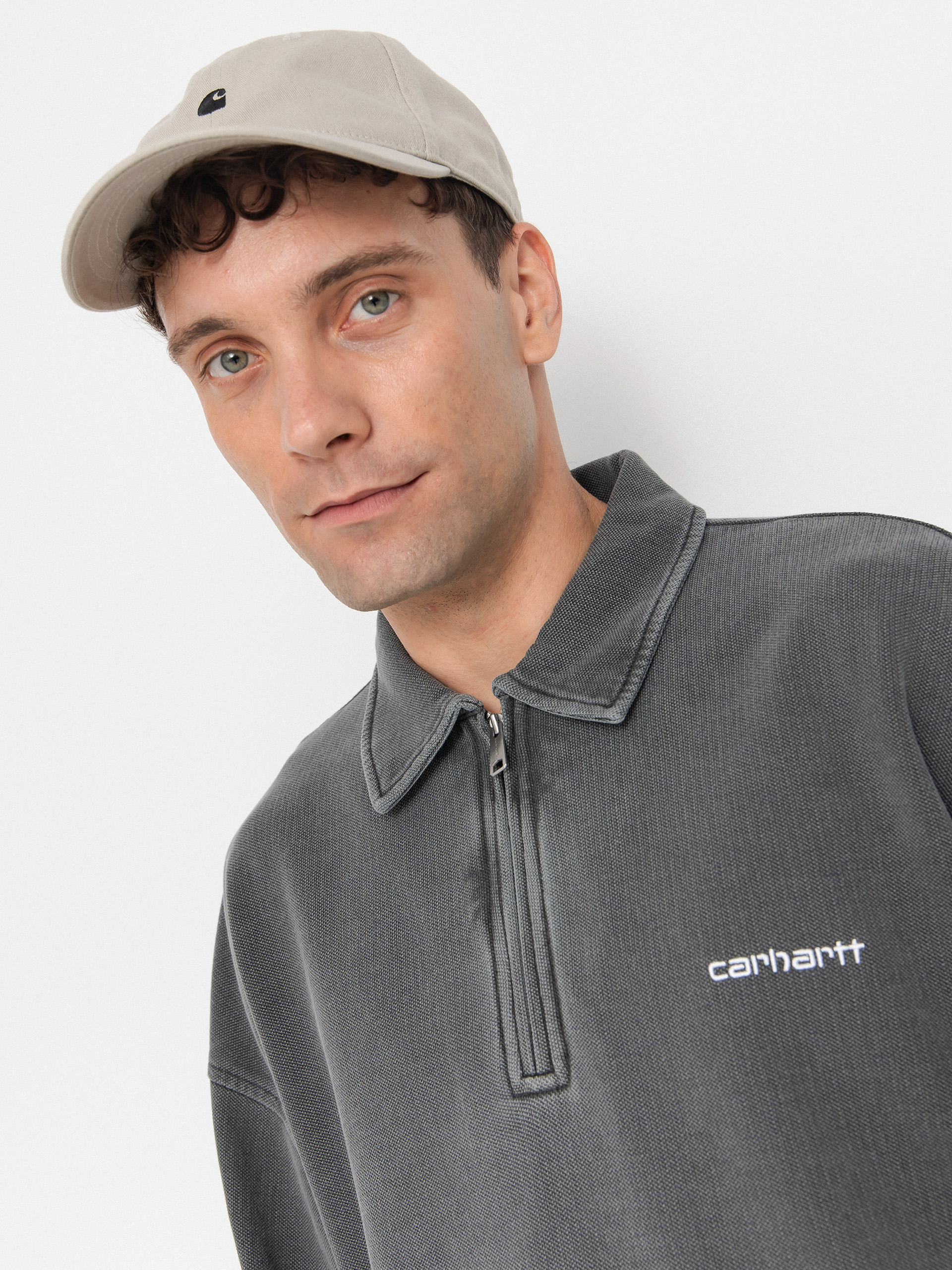 Carhartt WIP Piqué Script Sweatshirt (black/white/garment dyed)